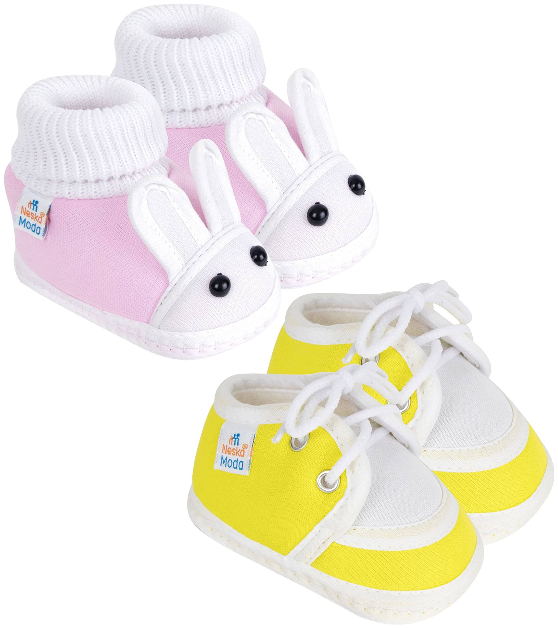     			Neska Moda - MultiColor  Booties For Baby Boy & Baby Girl 6-12 Months ( Pack of 2 )