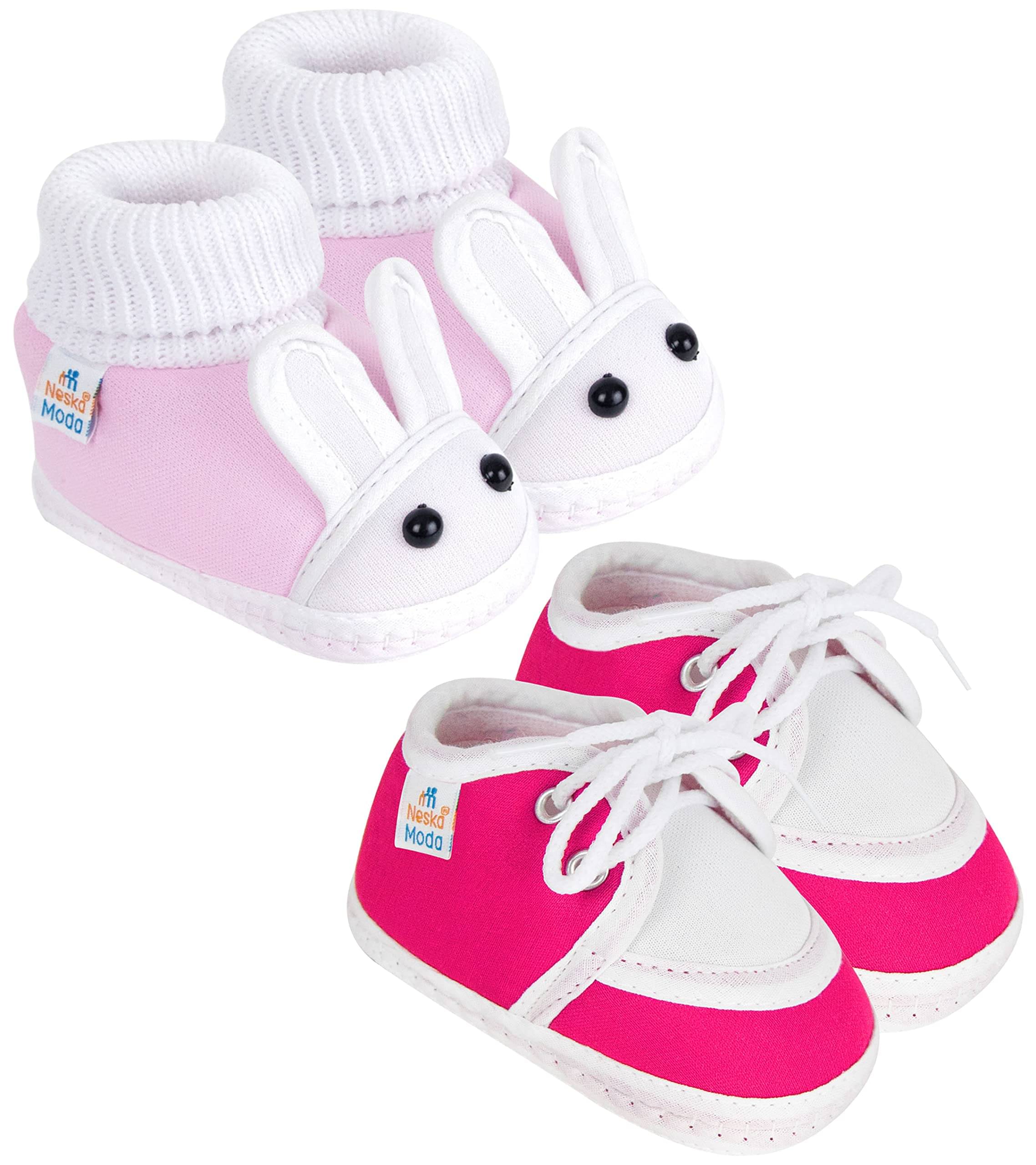     			Neska Moda - MultiColor  Booties For Baby Boy & Baby Girl 6-12 Months ( Pack of 2 )