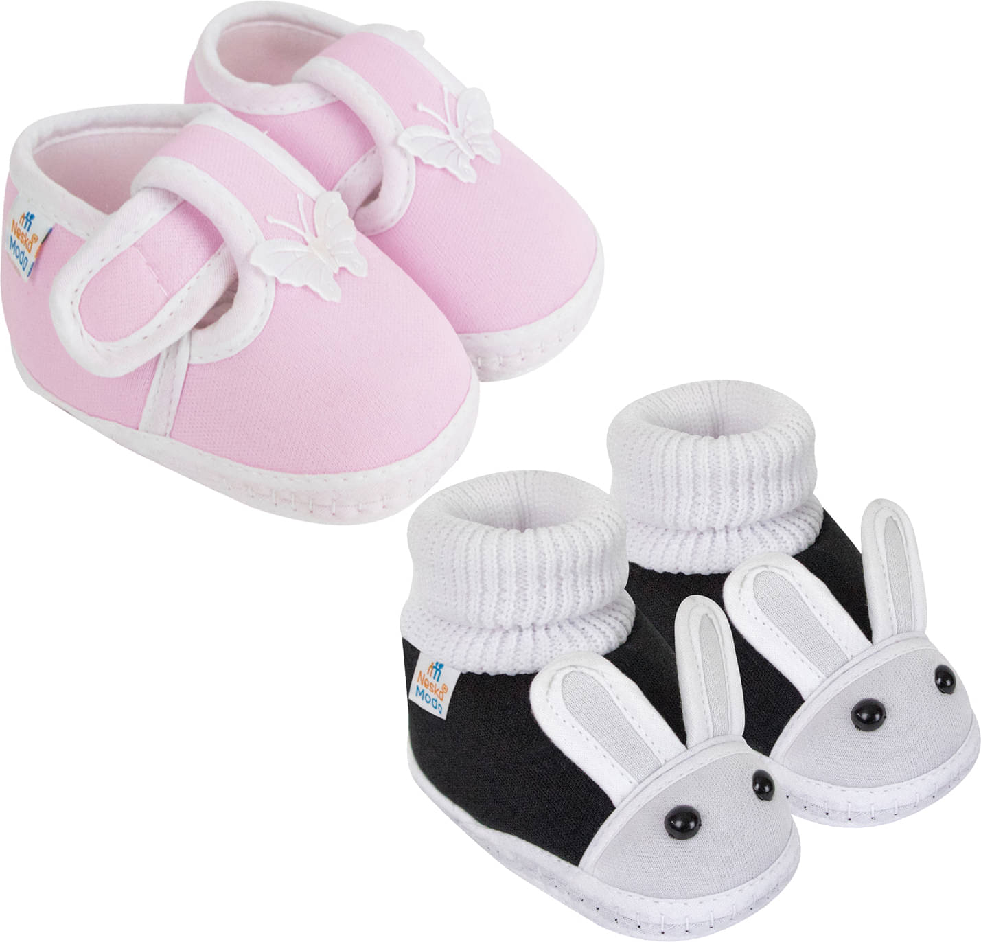     			Neska Moda - MultiColor  Booties For Baby Boy & Baby Girl 6-12 Months ( Pack of 2 )