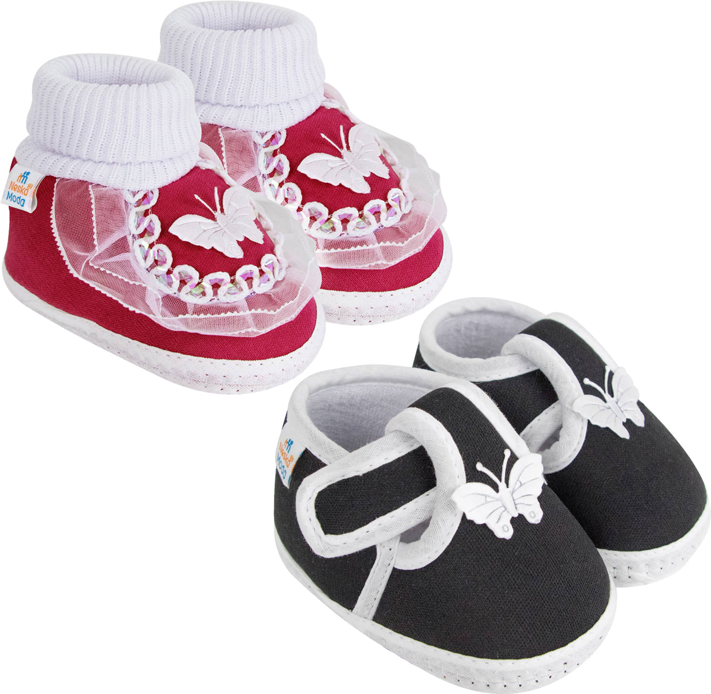     			Neska Moda - MultiColor  Booties For Baby Boy & Baby Girl 6-12 Months ( Pack of 2 )