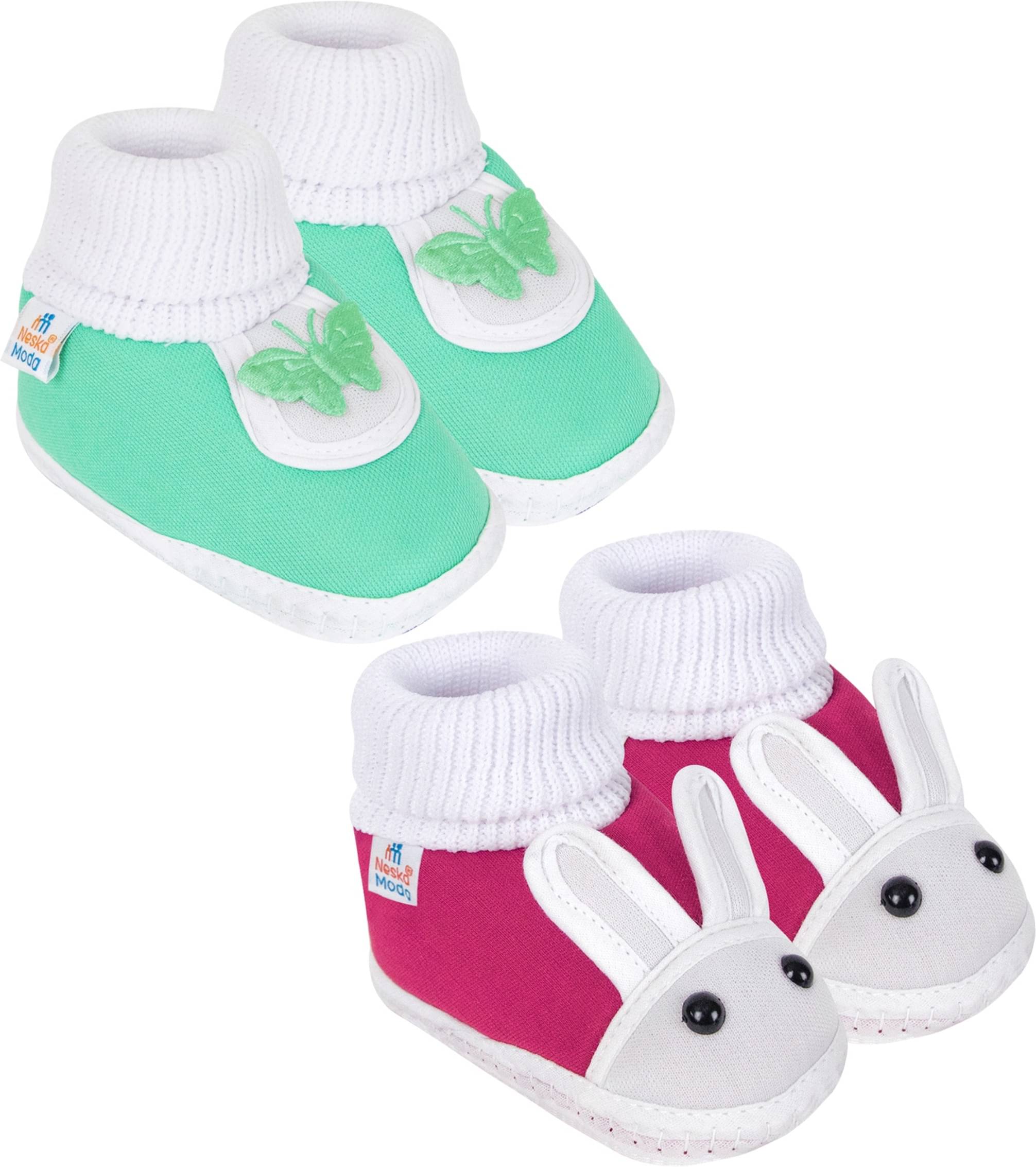     			Neska Moda - MultiColor  Booties For Baby Boy & Baby Girl 6-12 Months ( Pack of 2 )