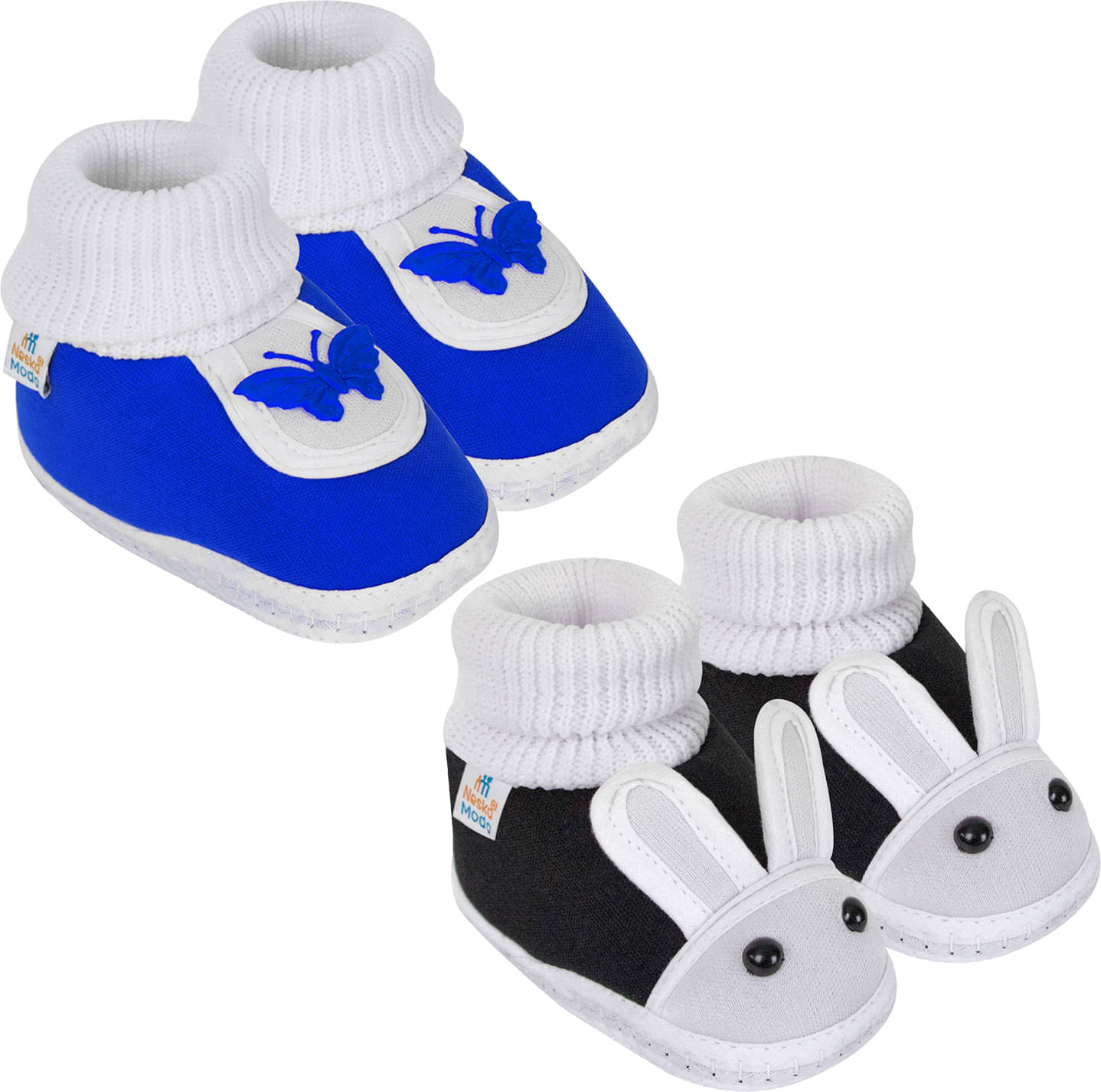     			Neska Moda - MultiColor  Booties For Baby Boy & Baby Girl 6-12 Months ( Pack of 2 )