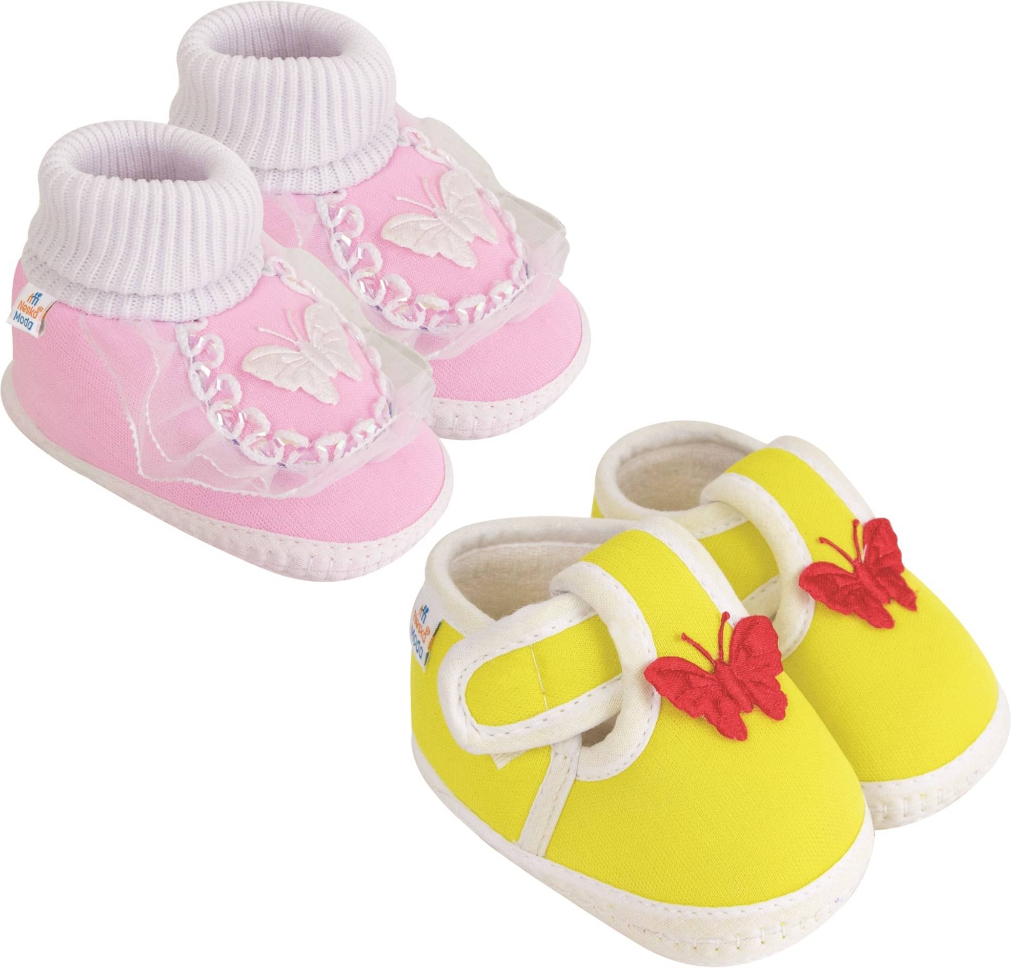     			Neska Moda - MultiColor  Booties For Baby Boy & Baby Girl 6-12 Months ( Pack of 2 )