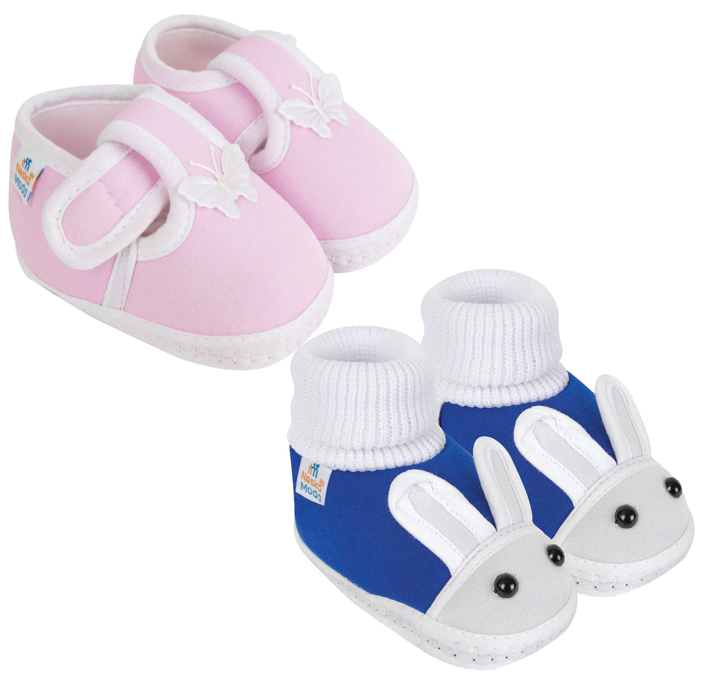     			Neska Moda - MultiColor  Booties For Baby Boy & Baby Girl 0-6 Months ( Pack of 2 )
