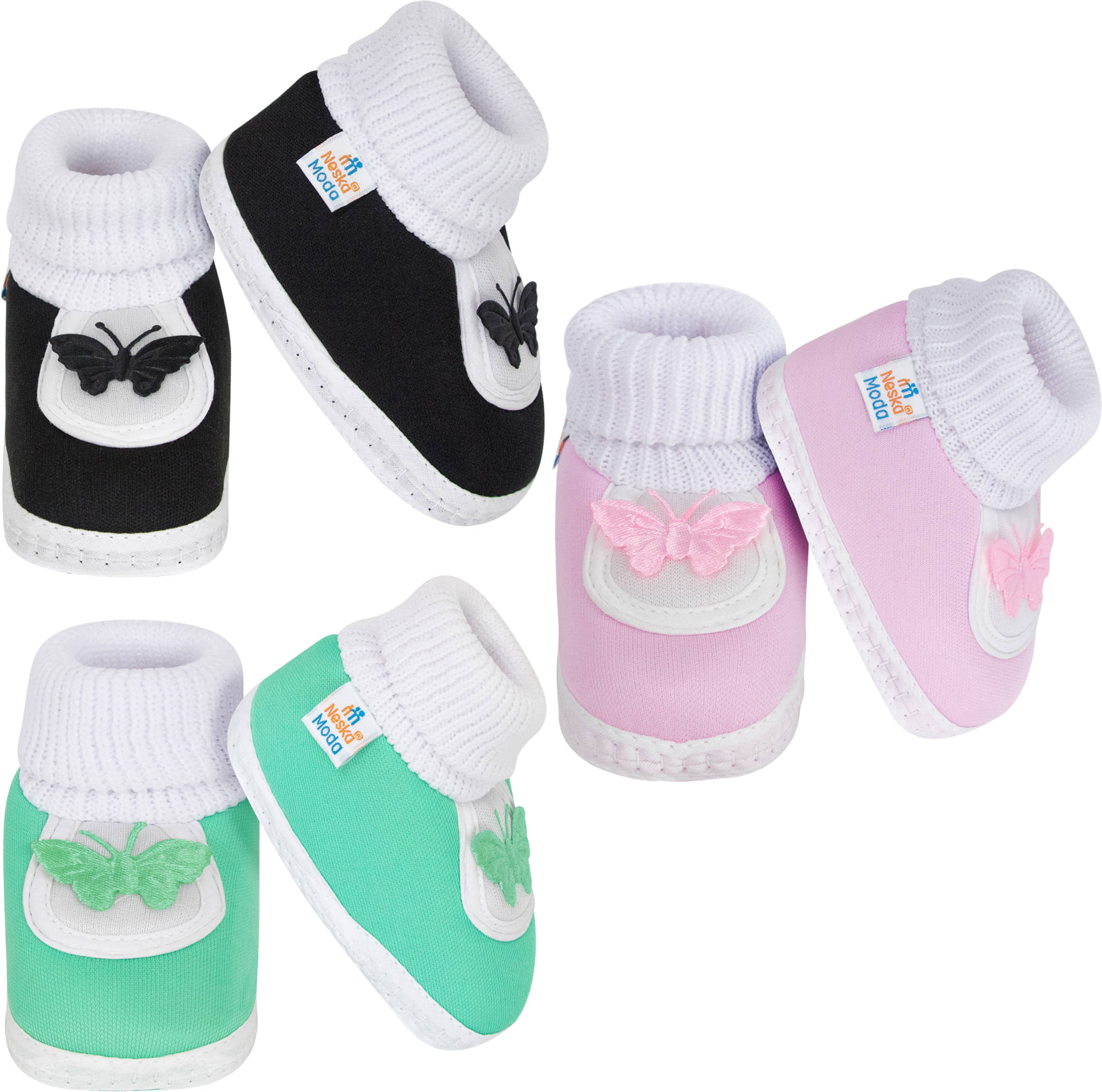     			Neska Moda - MultiColor  Booties For Baby Boy & Baby Girl 6-12 Months ( Pack of 3 )