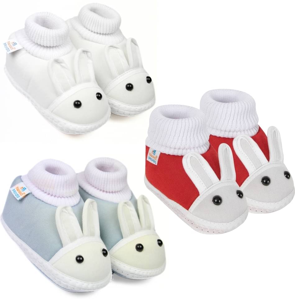     			Neska Moda - MultiColor  Booties For Baby Boy & Baby Girl 6-12 Months ( Pack of 3 )