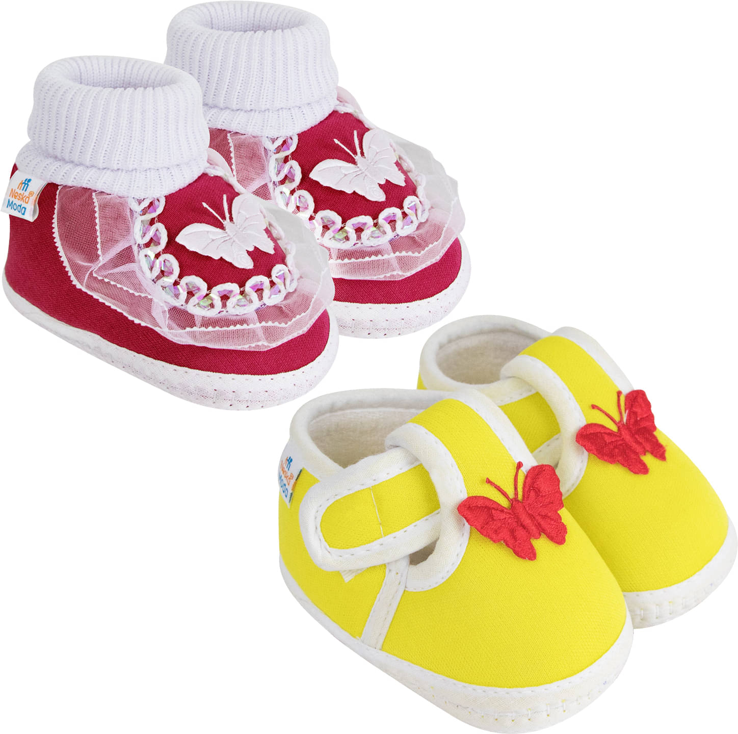     			Neska Moda - MultiColor  Booties For Baby Boy & Baby Girl 6-12 Months ( Pack of 2 )
