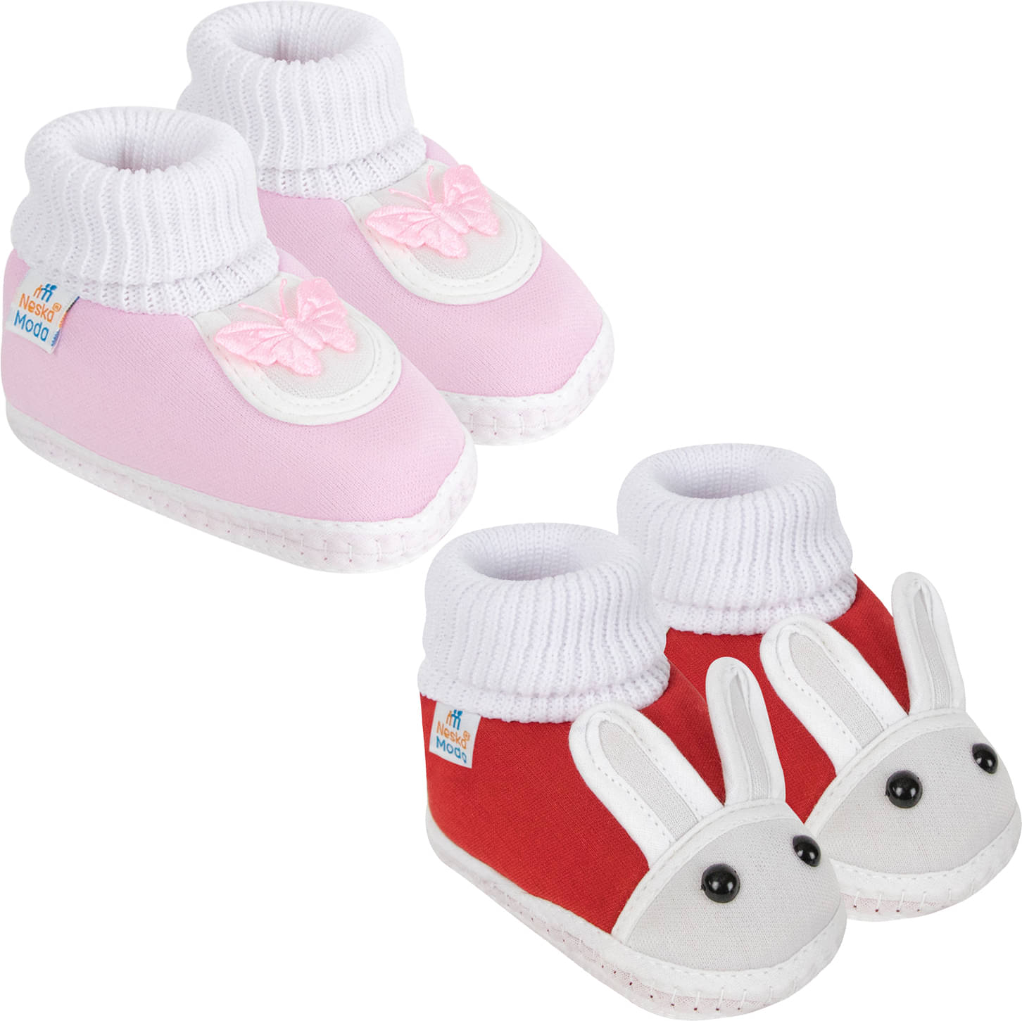     			Neska Moda - MultiColor  Booties For Baby Boy & Baby Girl 0-6 Months ( Pack of 2 )