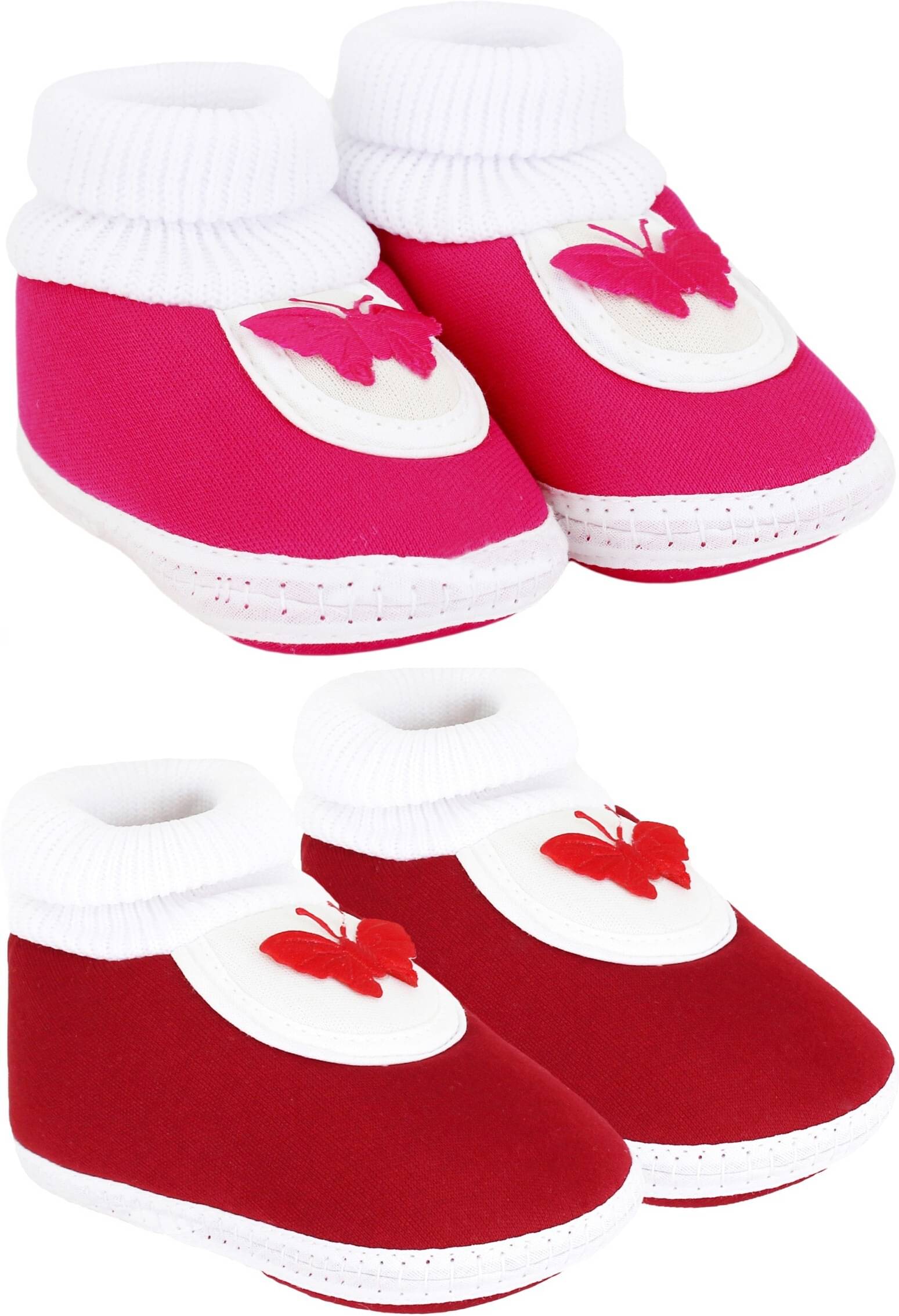     			Neska Moda - MultiColor  Booties For Baby Girl 0-6 Months ( Pack of 2 )