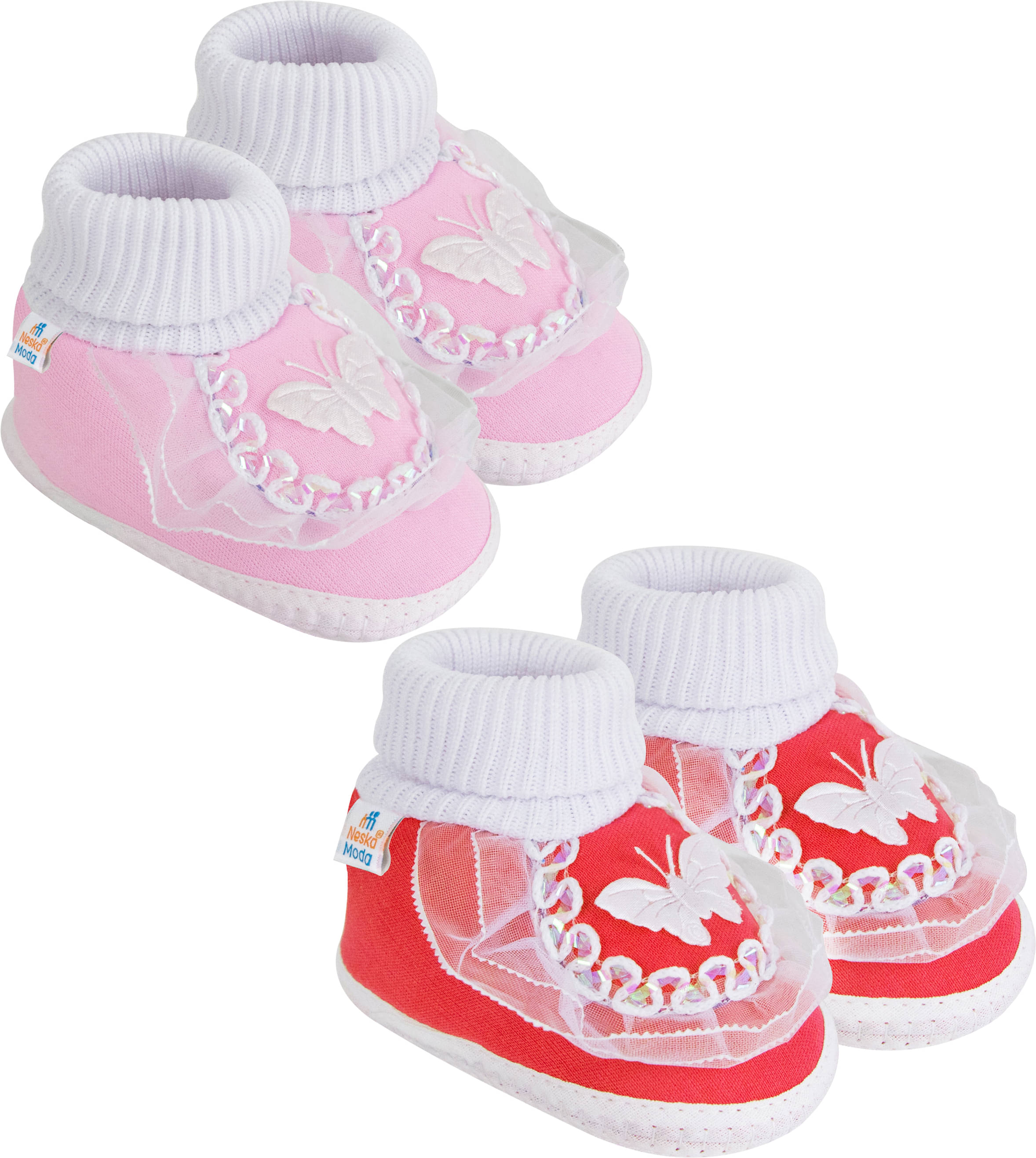     			Neska Moda - MultiColor  Booties For Baby Boy & Baby Girl 12-18 Months ( Pack of 2 )