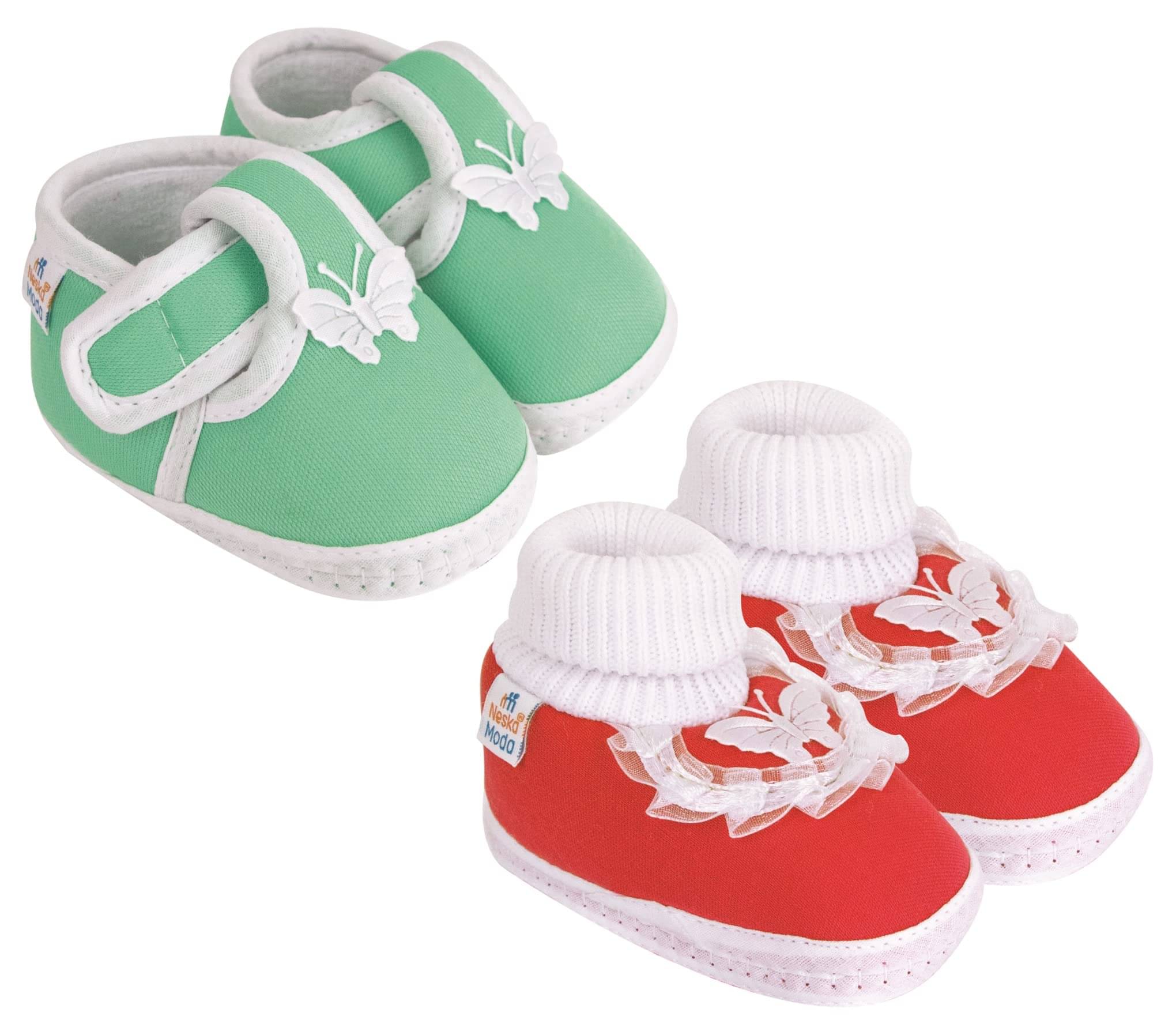     			Neska Moda - MultiColor  Booties For Baby Boy & Baby Girl 12-18 Months ( Pack of 2 )