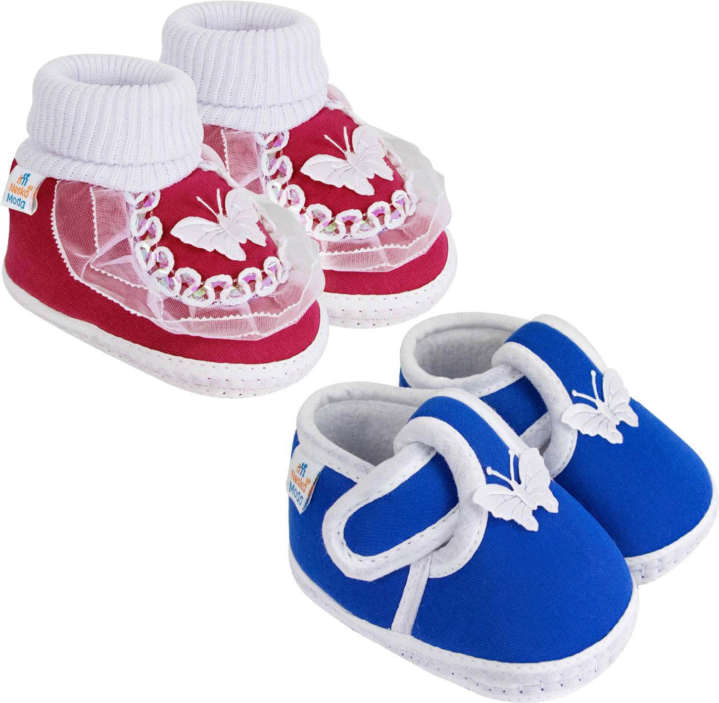     			Neska Moda - MultiColor  Booties For Baby Boy & Baby Girl 6-12 Months ( Pack of 2 )