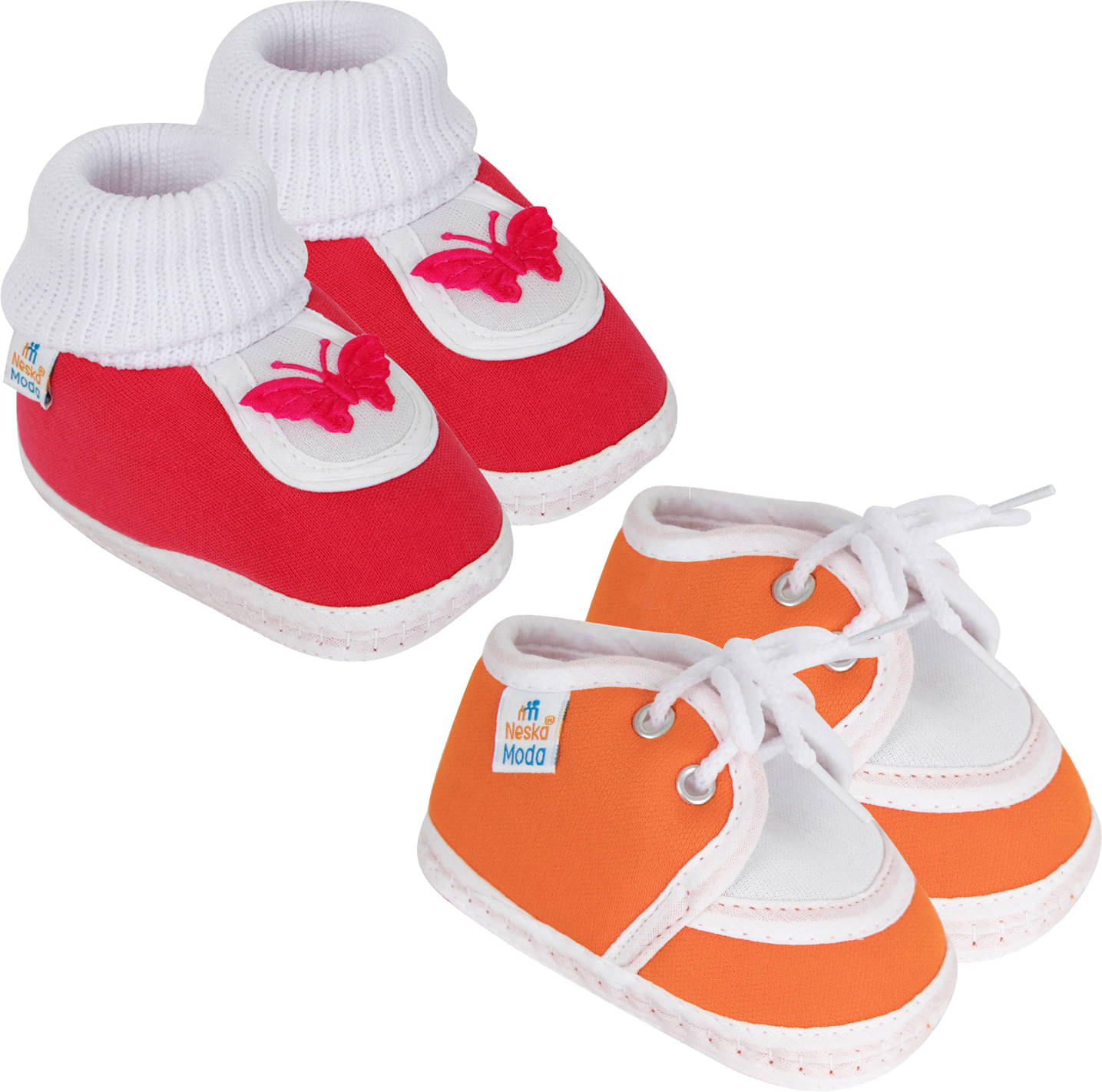     			Neska Moda - MultiColor  Booties For Baby Boy & Baby Girl 6-12 Months ( Pack of 2 )