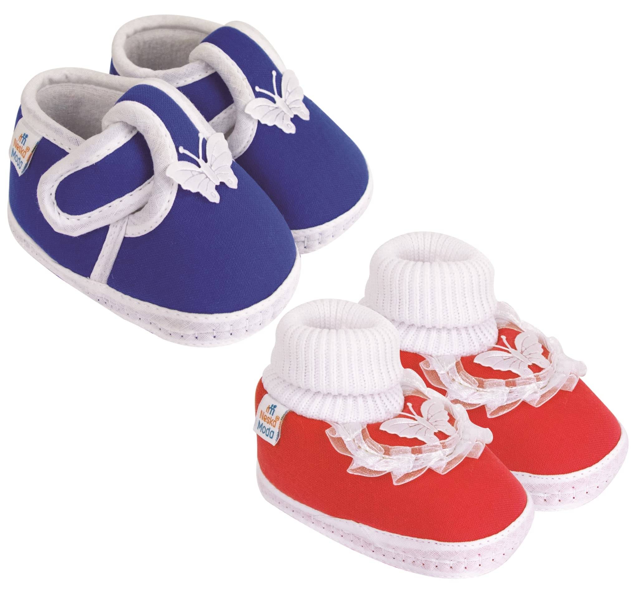    			Neska Moda - MultiColor  Booties For Baby Boy & Baby Girl 6-12 Months ( Pack of 2 )