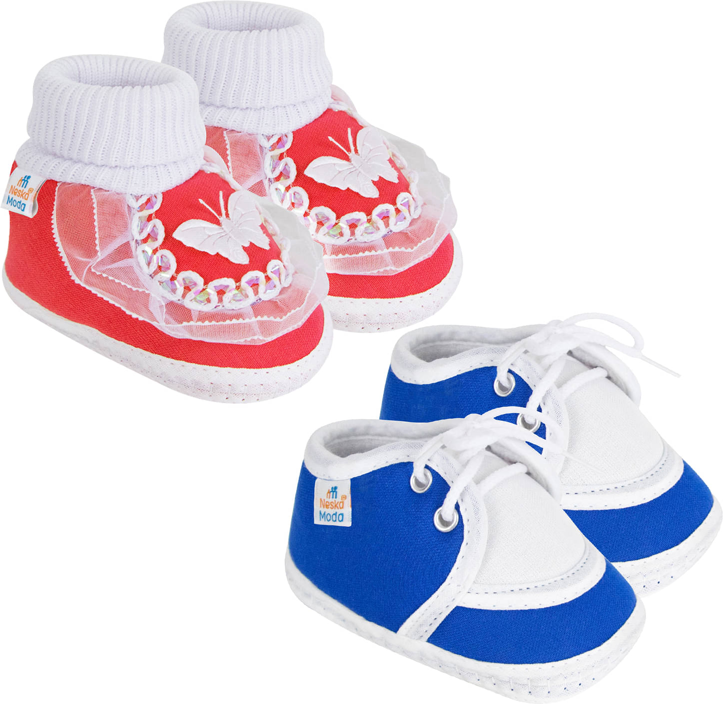     			Neska Moda - MultiColor  Booties For Baby Boy & Baby Girl 6-12 Months ( Pack of 2 )