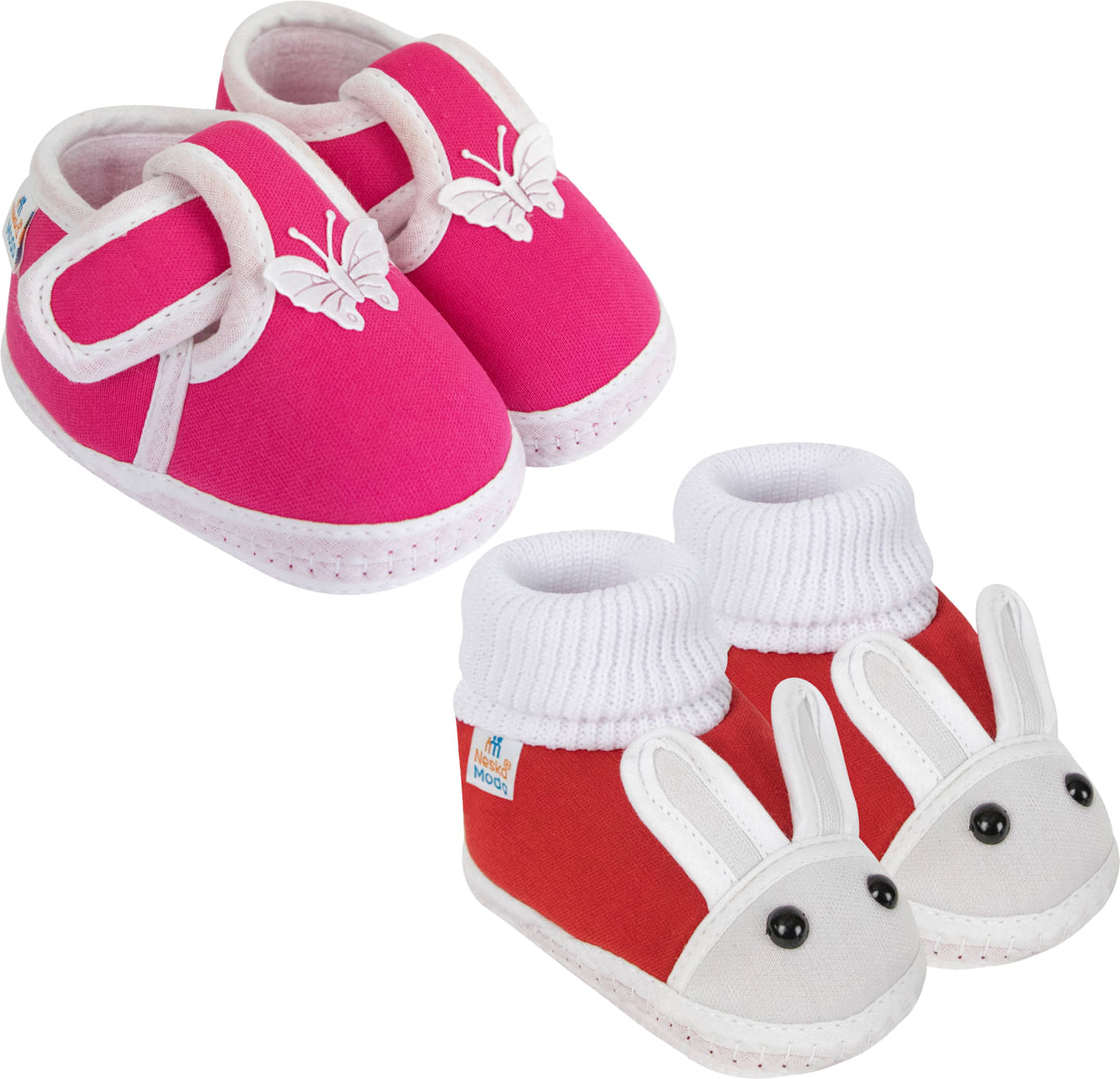     			Neska Moda - MultiColor  Booties For Baby Boy & Baby Girl 6-12 Months ( Pack of 2 )