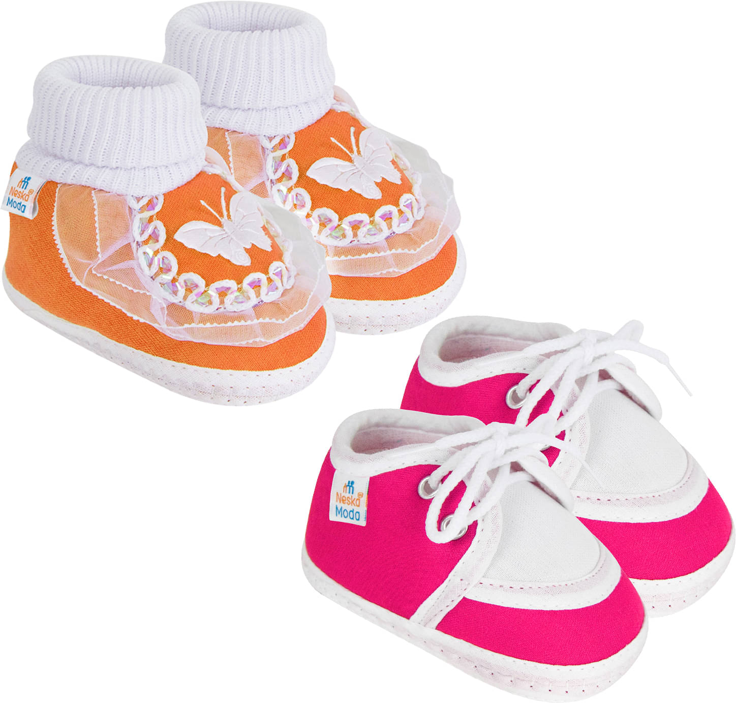     			Neska Moda - MultiColor  Booties For Baby Boy & Baby Girl 6-12 Months ( Pack of 2 )