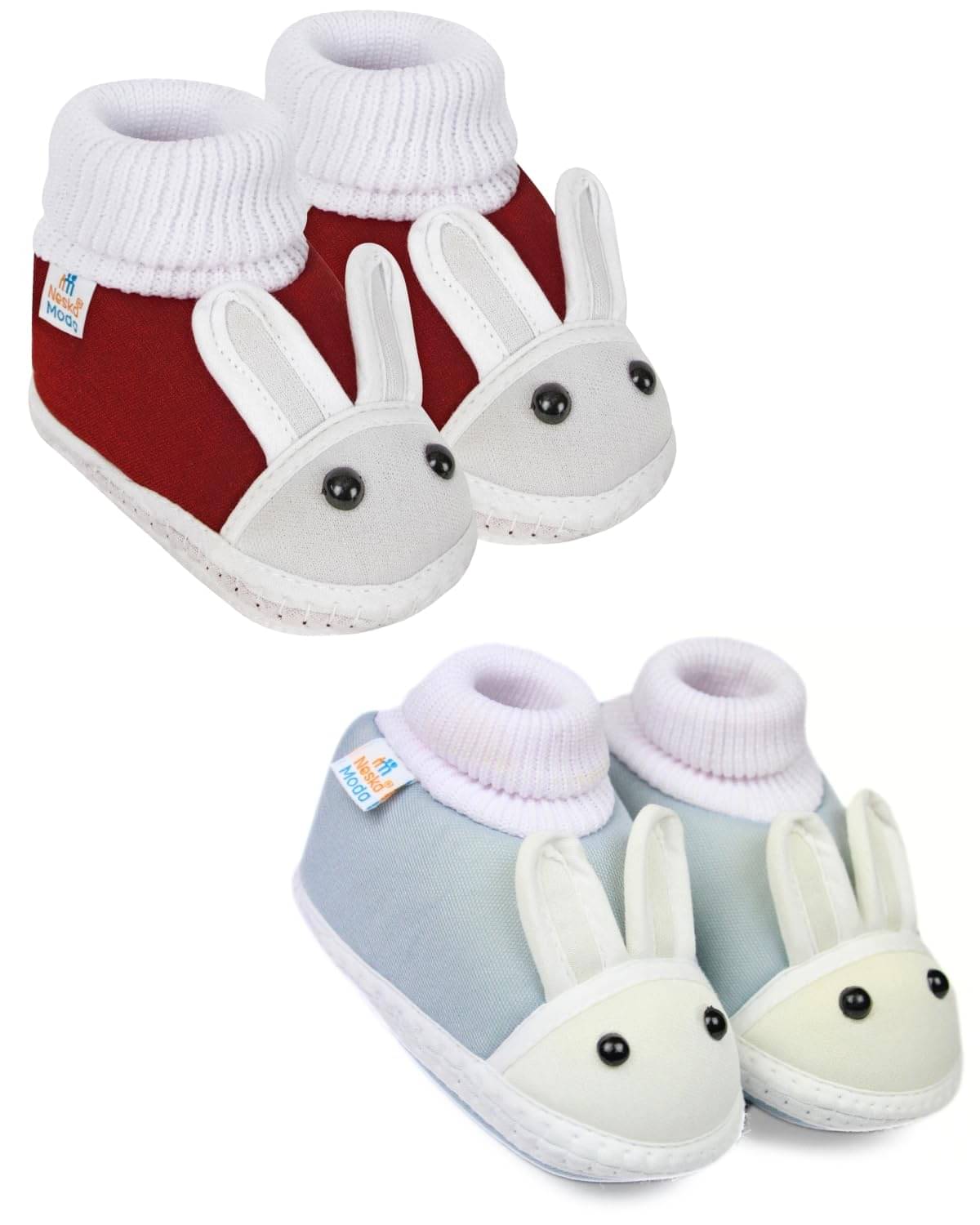     			Neska Moda - MultiColor  Booties For Baby Boy & Baby Girl 6-12 Months ( Pack of 2 )