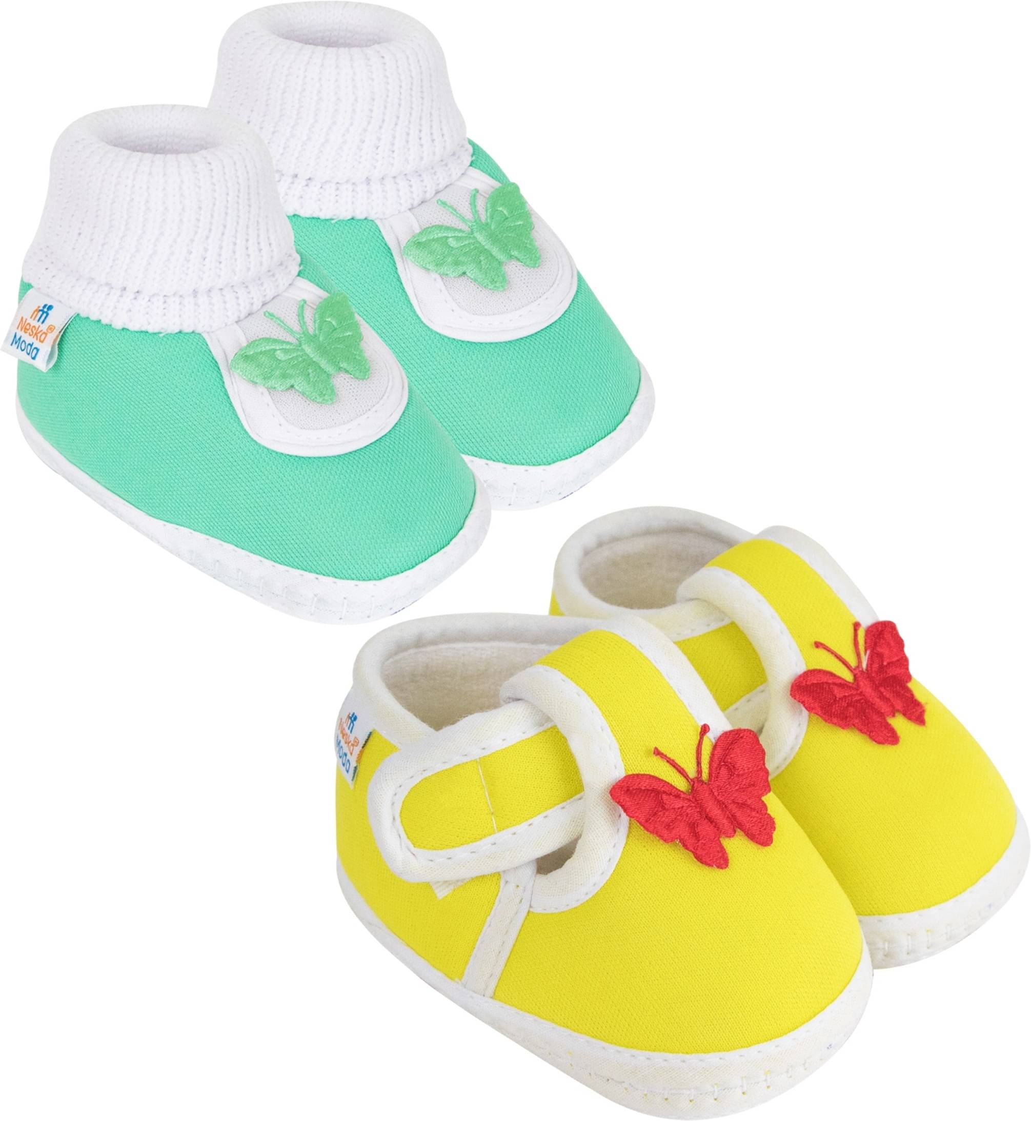     			Neska Moda - MultiColor  Booties For Baby Boy & Baby Girl 0-6 Months ( Pack of 2 )