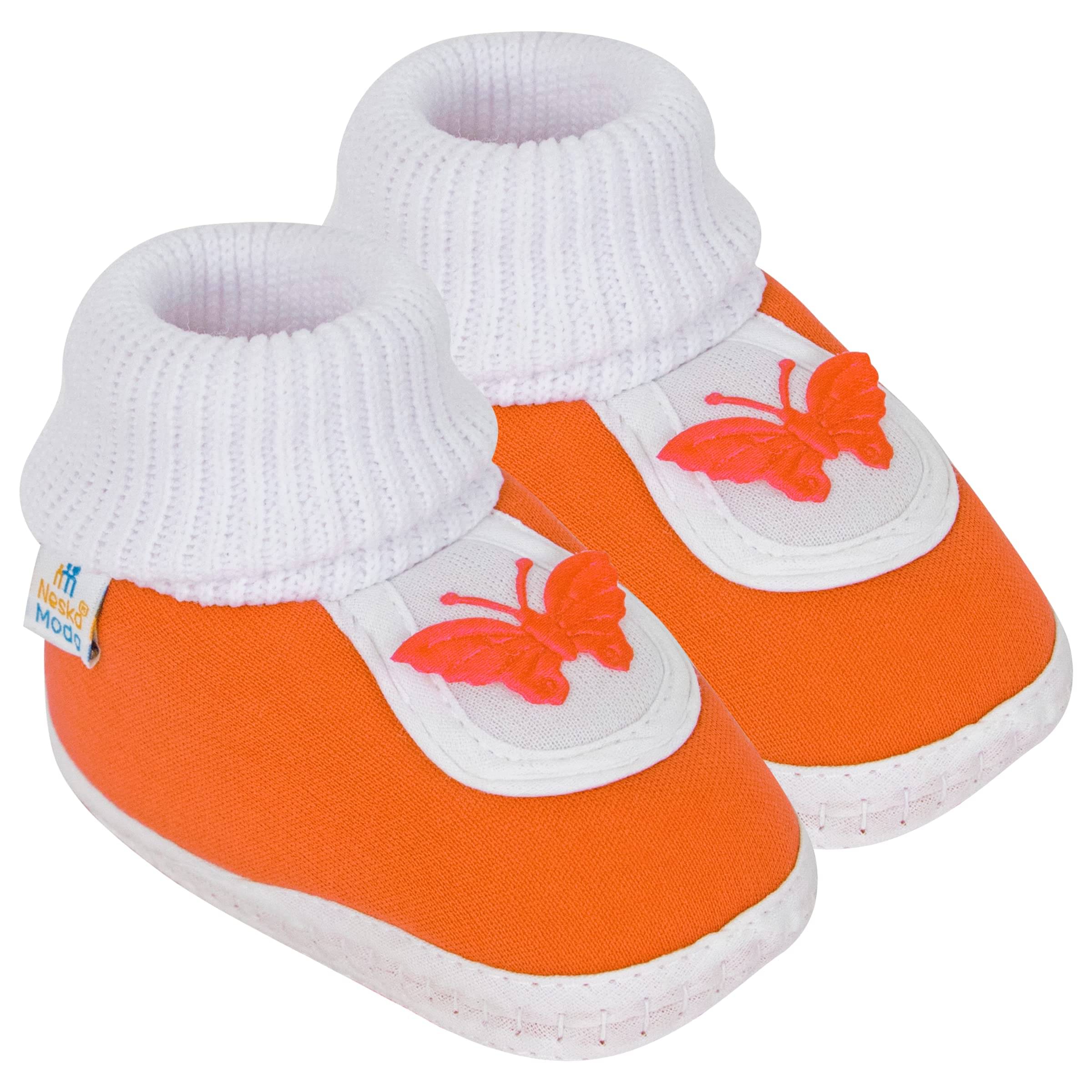     			Neska Moda - Orange Booties For Baby Girl 0-6 Months ( Pack of 1 )