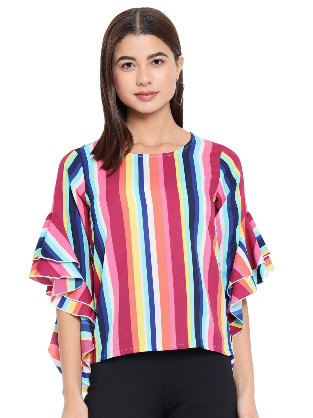 OTIRA Multi Color Crepe Women's Regular Top ( Pack of 1 ) OTIRA Multi Color Crepe Women's Regular Top ( Pack of 1 )