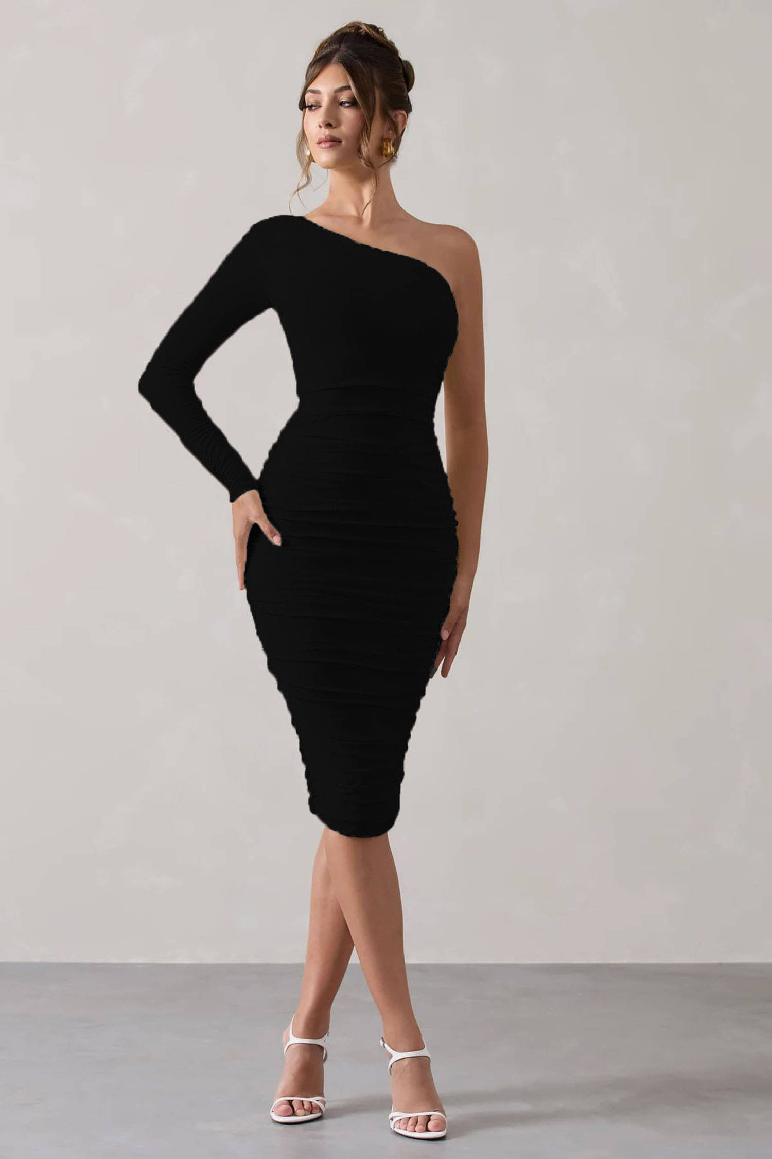 Traquila Women Lycra Solid Bodycon Dress ( Black ) Traquila Women Lycra Solid Bodycon Dress ( Black )