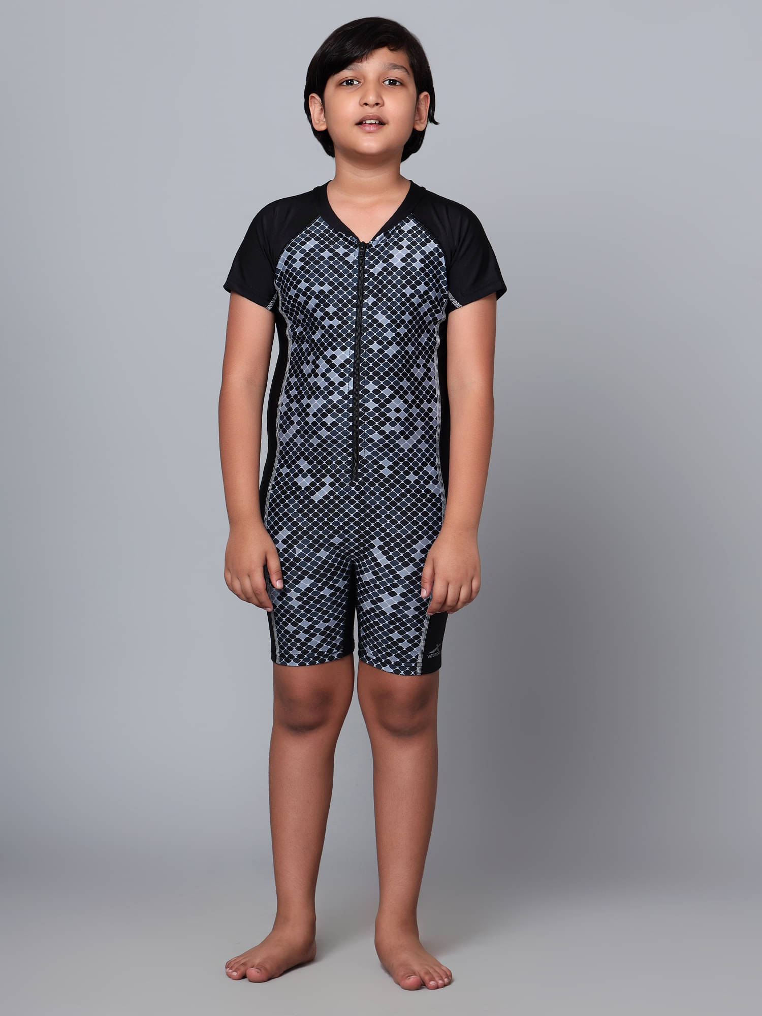     			Vector X Boys Swimming Bodysuit ( Pack of 1 , Black )