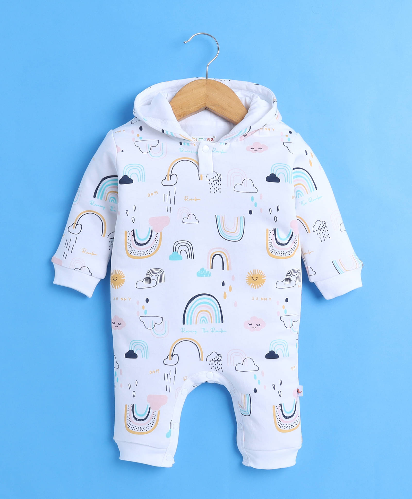     			BUMZEE Pack of 1 Baby Girls Cotton Rompers ( Off White )
