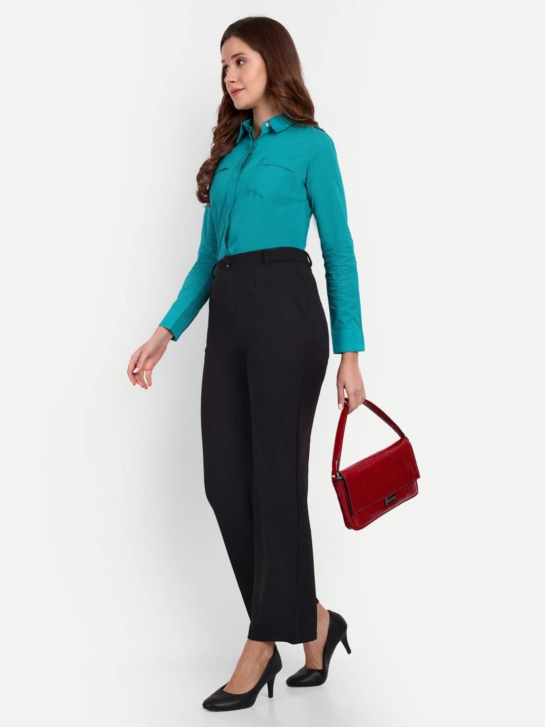     			Broadstar Pack of 1 Polyester Straight Women's Casual Pants ( Black )