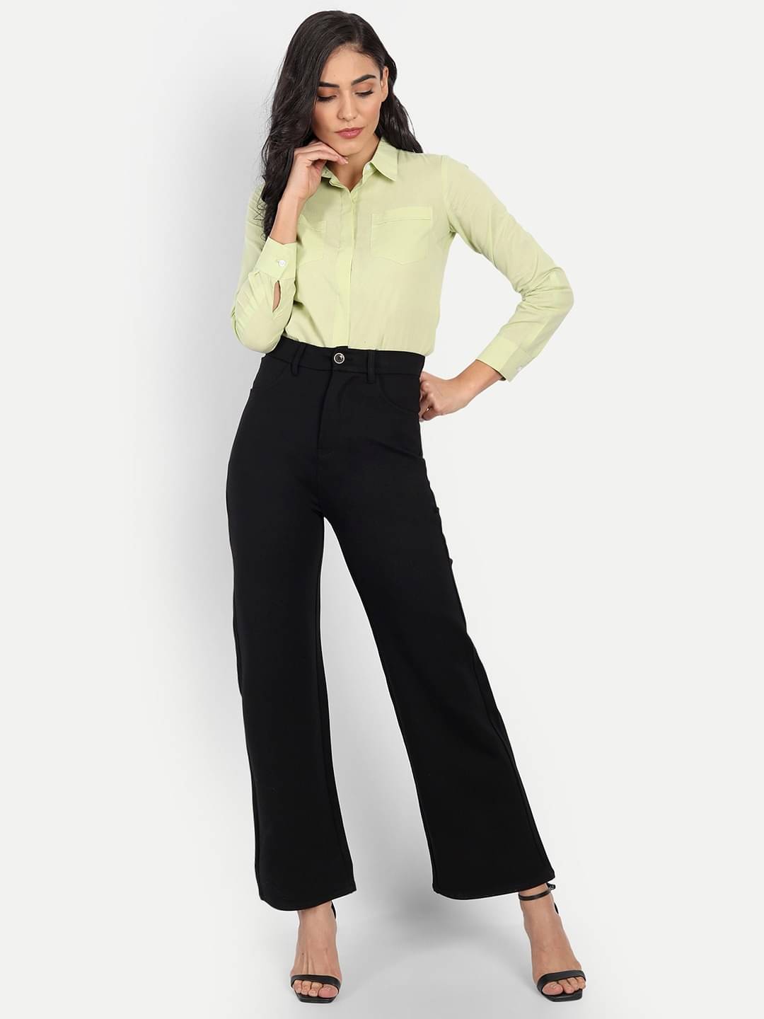     			Broadstar Pack of 1 Polyester Straight Women's Casual Pants ( Black )
