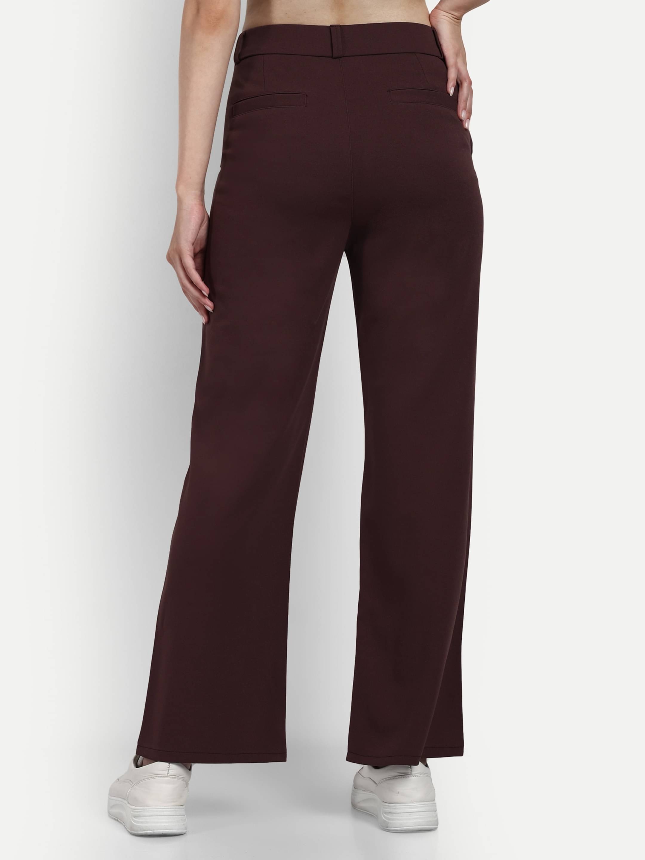     			Broadstar Pack of 1 Polyester Straight Women's Casual Pants ( Brown )