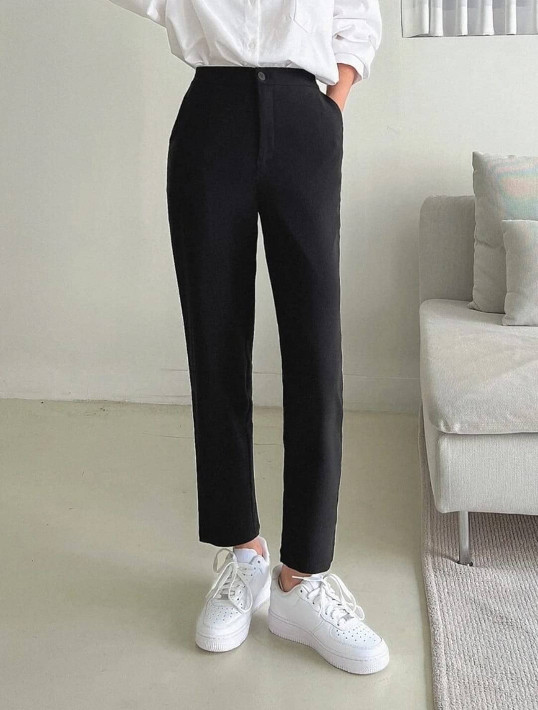     			Broadstar Pack of 1 Polyester Straight Women's Casual Pants ( Black )