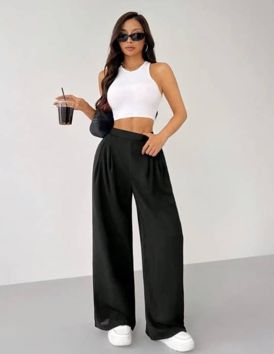     			Broadstar Pack of 1 Polyester Loose Women's Casual Pants ( Black )