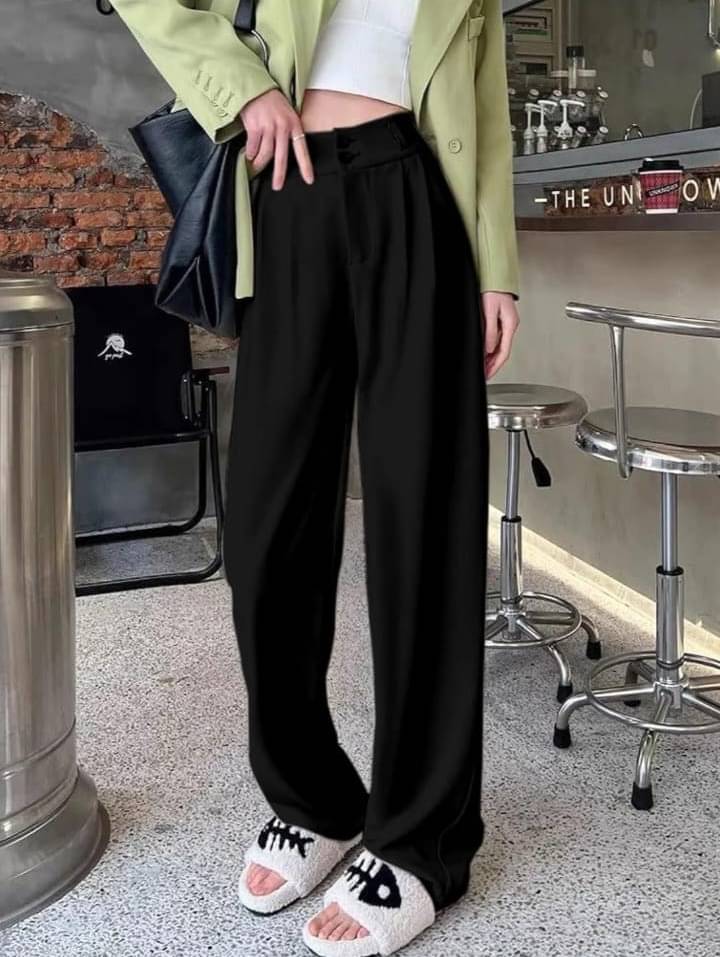     			Broadstar Pack of 1 Polyester Baggy Women's Casual Pants ( Black )