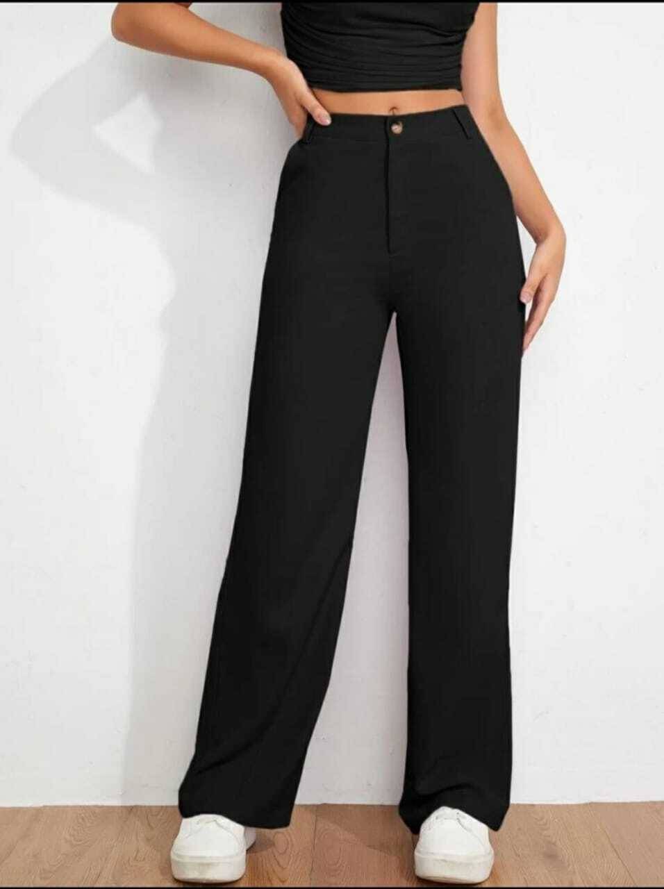     			Broadstar Pack of 1 Polyester Straight Women's Casual Pants ( Black )