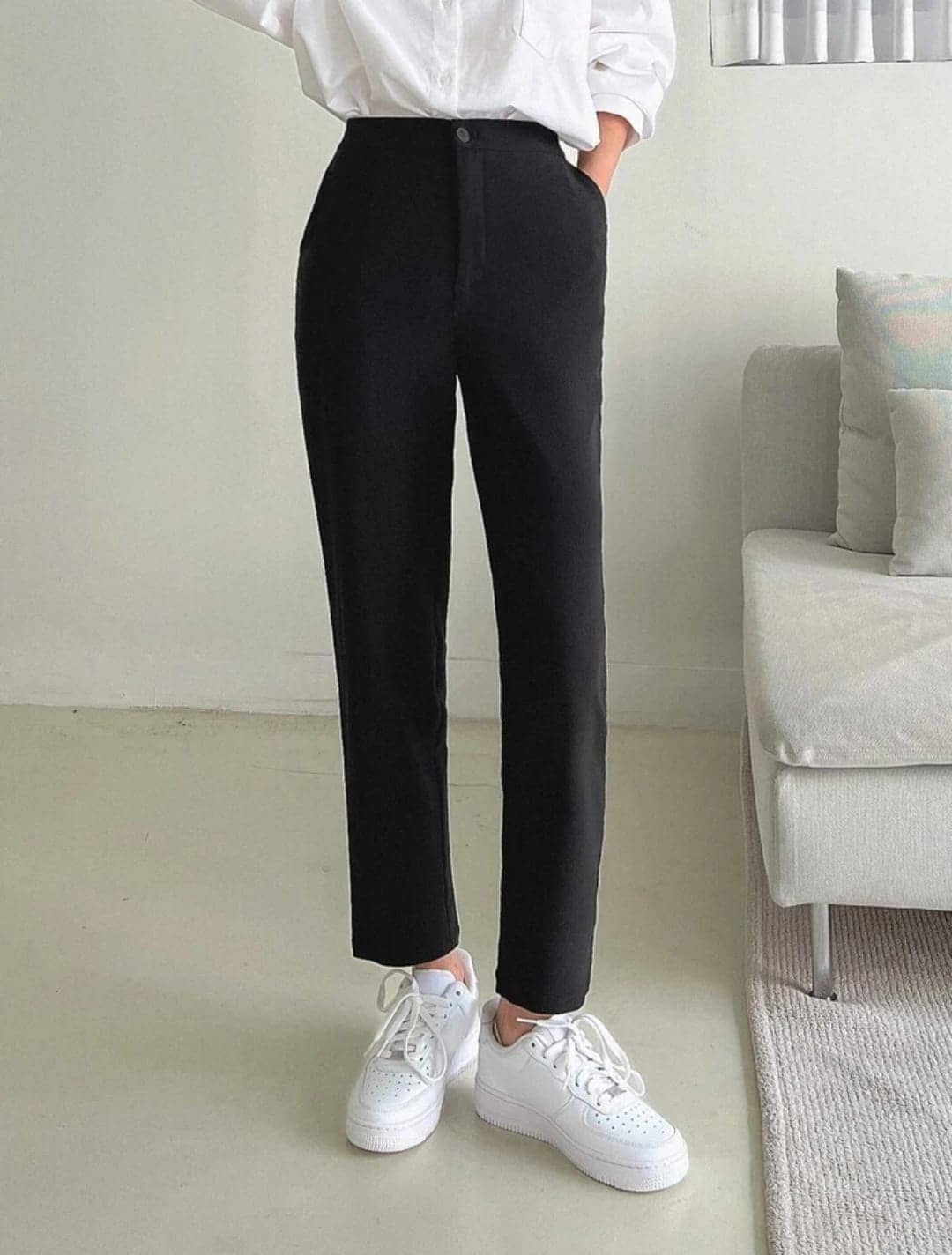 Broadstar Pack of 1 Polyester Straight Women's Casual Pants ( Black ) - Trousers | Buy online on ZillyBuy