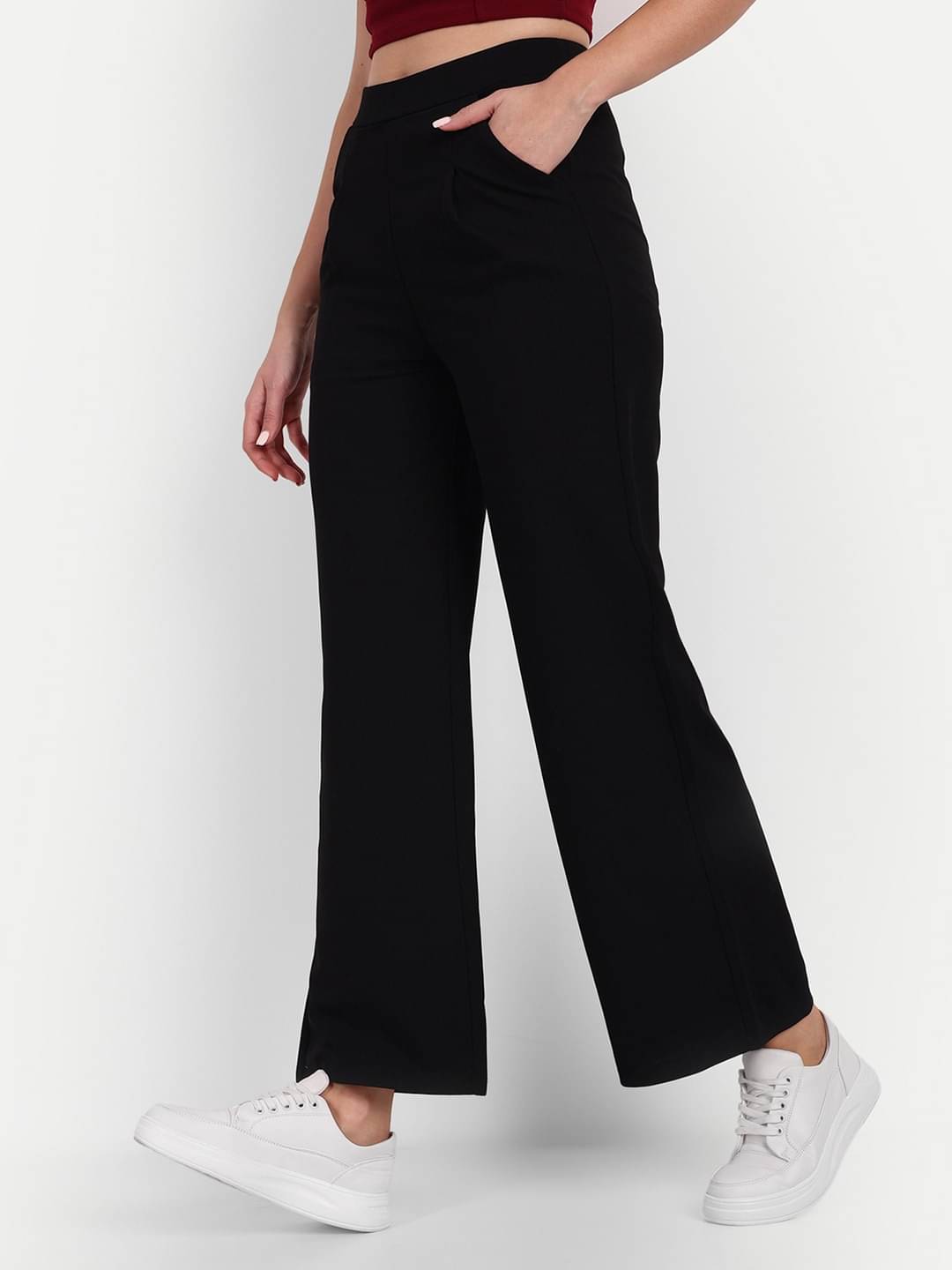     			Broadstar Pack of 1 Polyester Loose Women's Casual Pants ( Black )