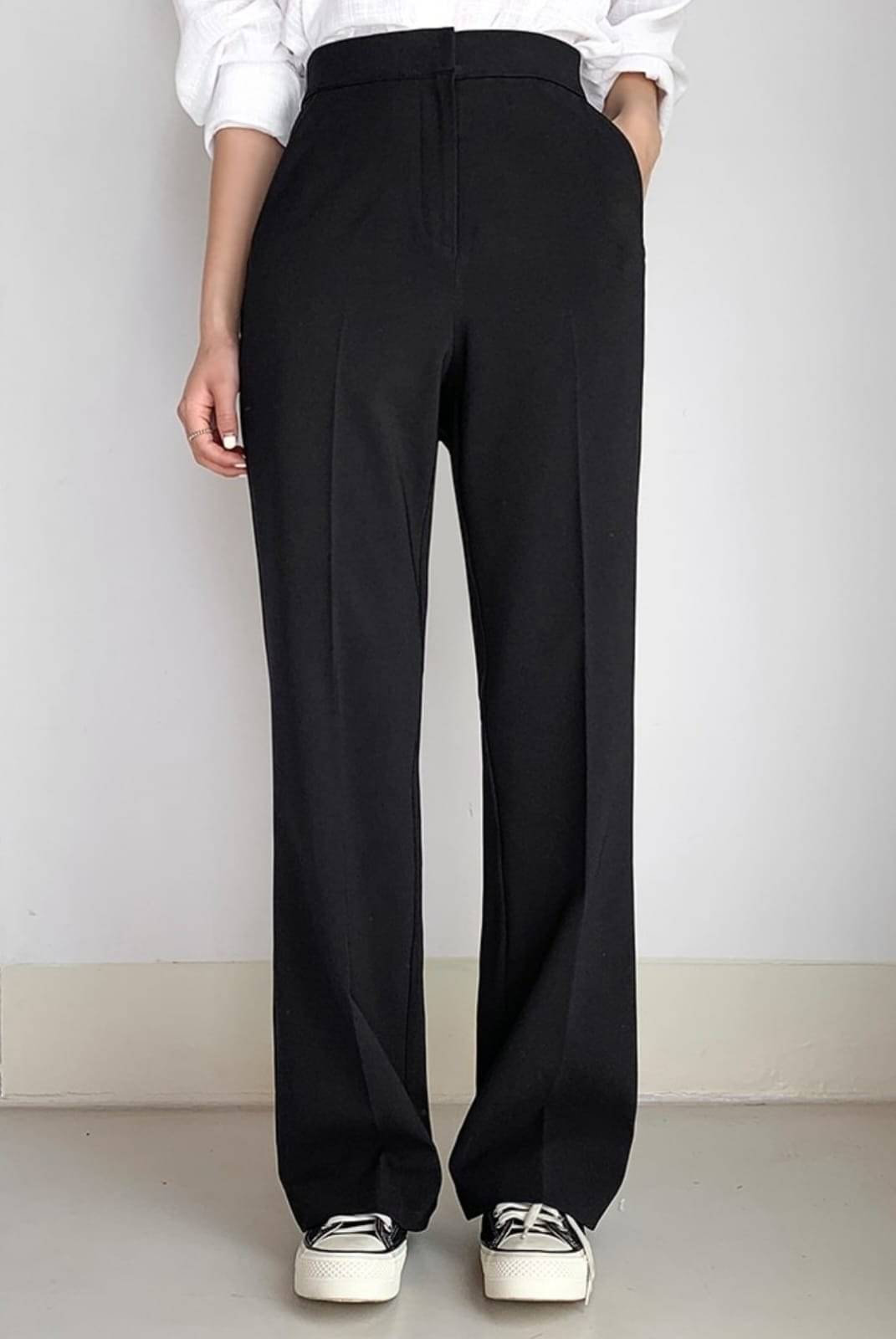     			Broadstar Pack of 1 Polyester Straight Women's Casual Pants ( Black )