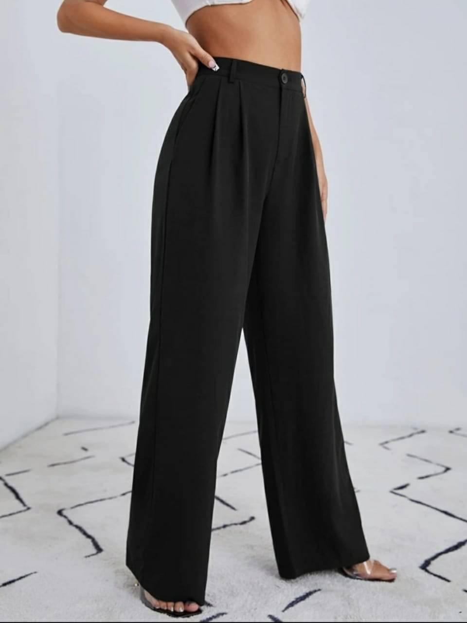     			Broadstar Pack of 1 Polyester Straight Women's Casual Pants ( Black )