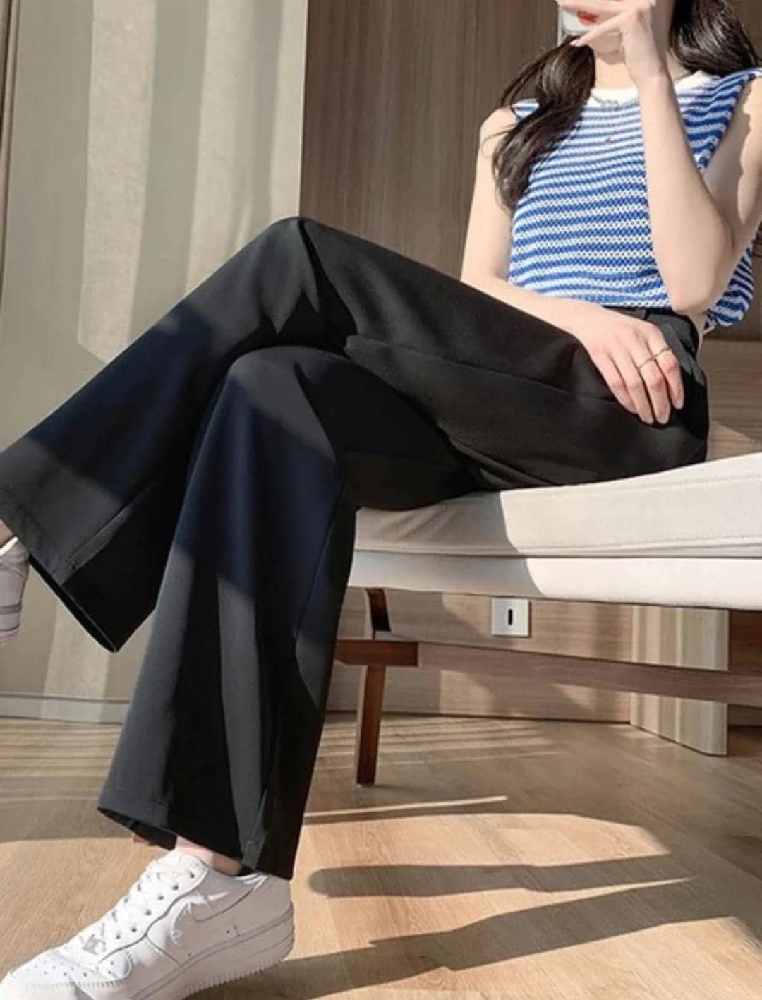 Broadstar Pack of 1 Polyester Straight Women's Casual Pants ( Black ) - Trousers | Buy online on ZillyBuy