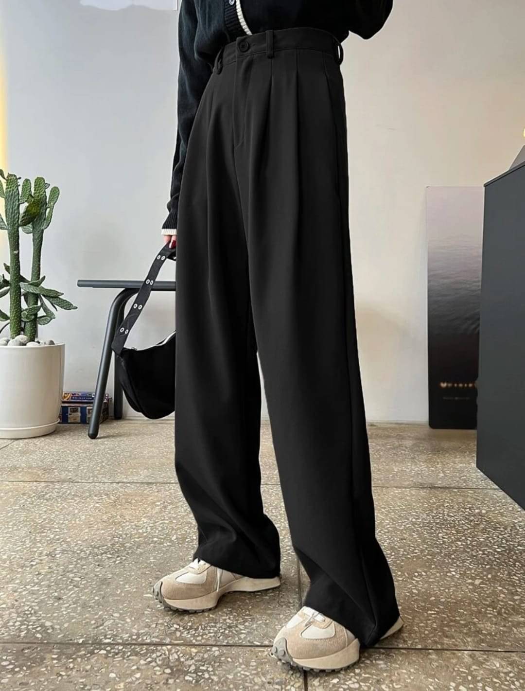     			Broadstar Pack of 1 Polyester Straight Women's Casual Pants ( Black )