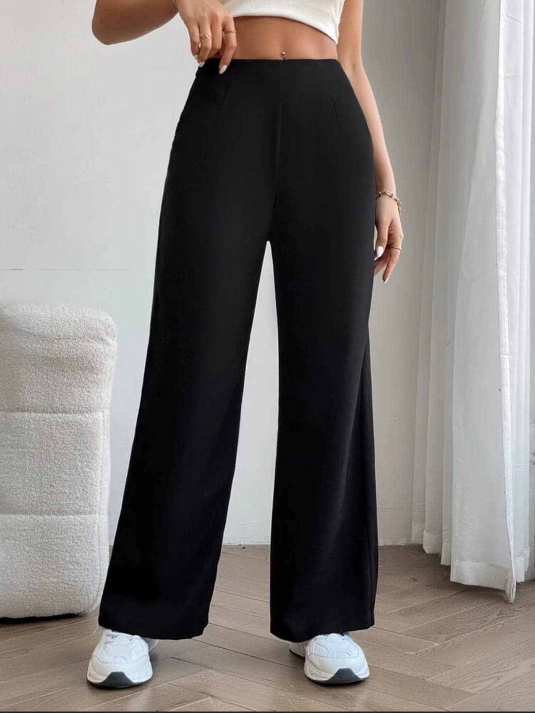 Broadstar Pack of 1 Polyester Loose Women's Casual Pants ( Black ) - Trousers | Buy online on ZillyBuy