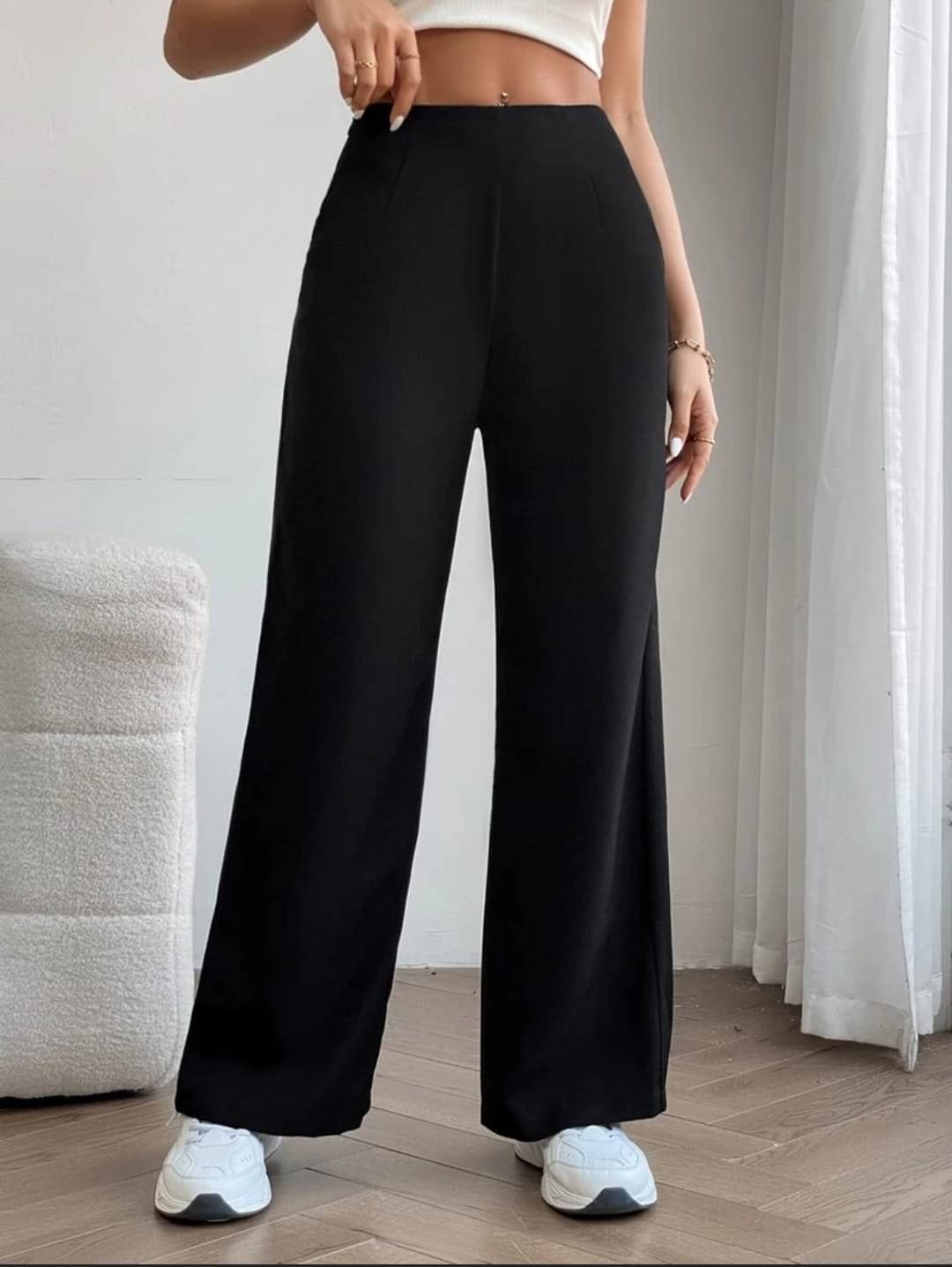     			Broadstar Pack of 1 Polyester Loose Women's Casual Pants ( Black )