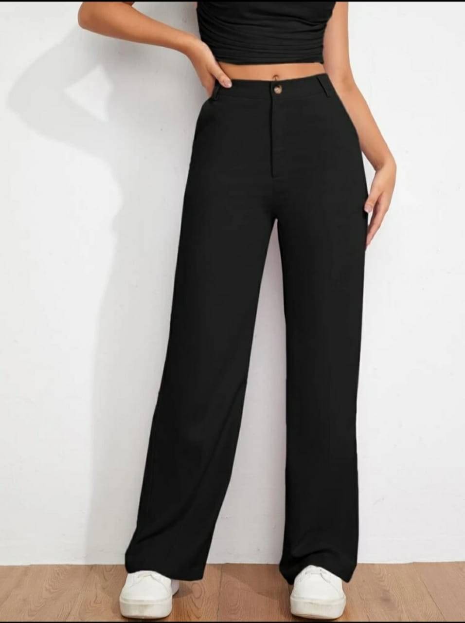     			Broadstar Pack of 1 Polyester Straight Women's Casual Pants ( Black )