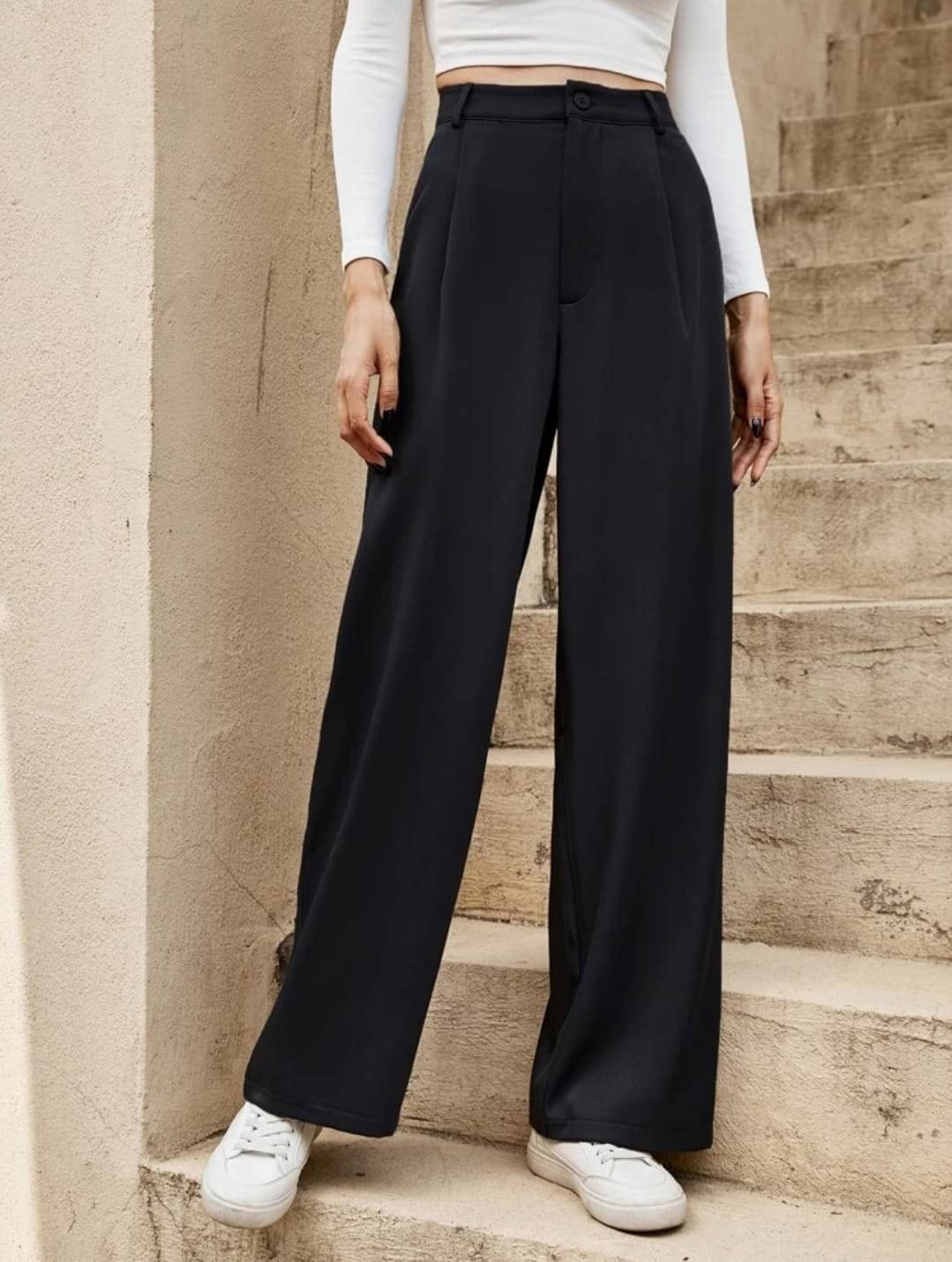    			Broadstar Pack of 1 Polyester Straight Women's Casual Pants ( Black )