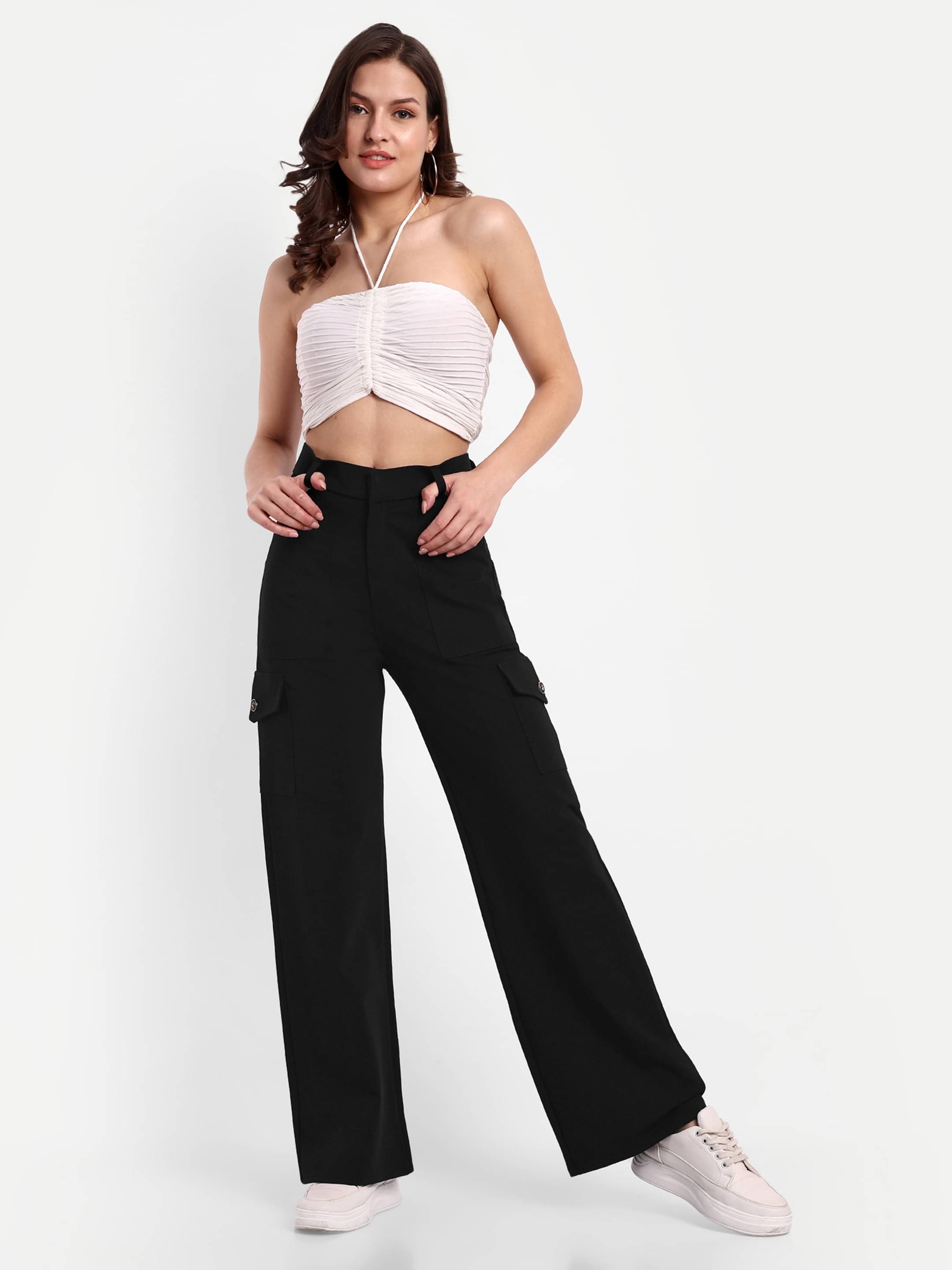     			Broadstar Pack of 1 Rayon Straight Women's Cargo Pants ( Black )