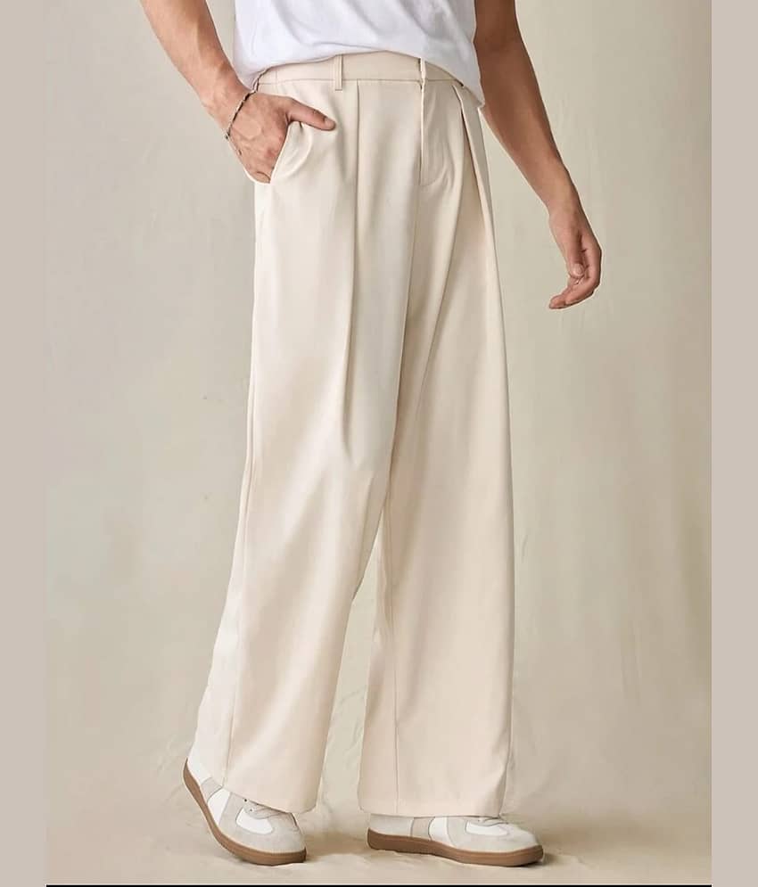 Broadstar Regular Pleated Men's Formal Trouser - Beige ( Pack of 1 ) - Trousers | Buy online on ZillyBuy