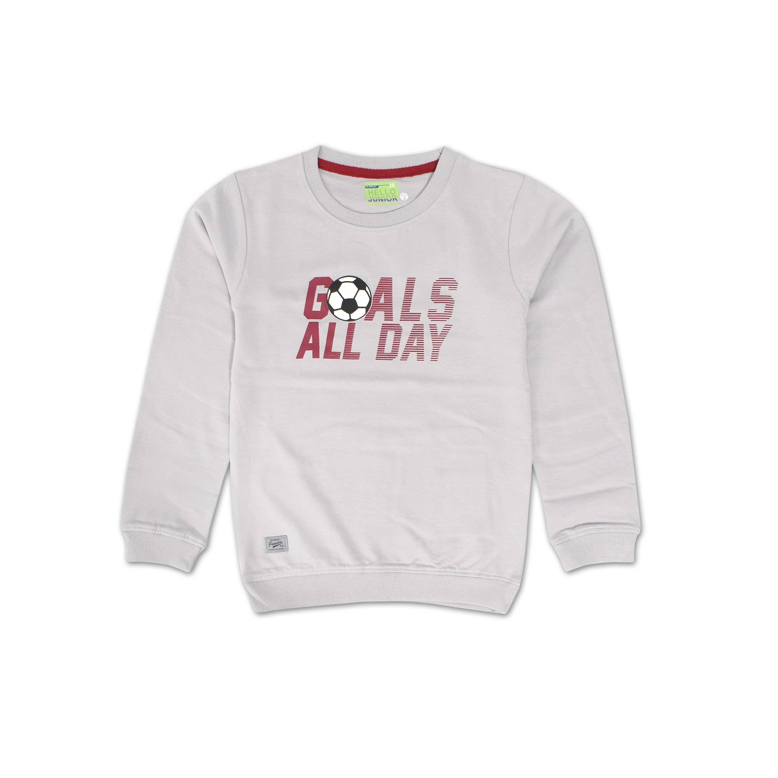     			COLOR HUNT Pack of 1 Boys Cotton Sweatshirt ( Grey )