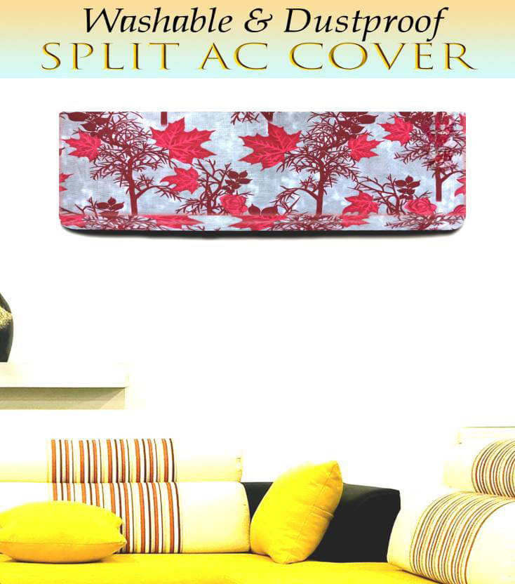     			Crosmo Single Cotton Red AC Cover for Split AC