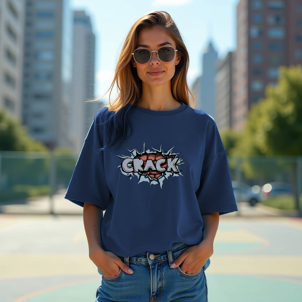 Diversify Women Cotton Blend Printed Oversized Fit Round Neck T-Shirt ( Blue )     			Diversify Women Cotton Blend Printed Oversized Fit Round Neck T-Shirt ( Blue )